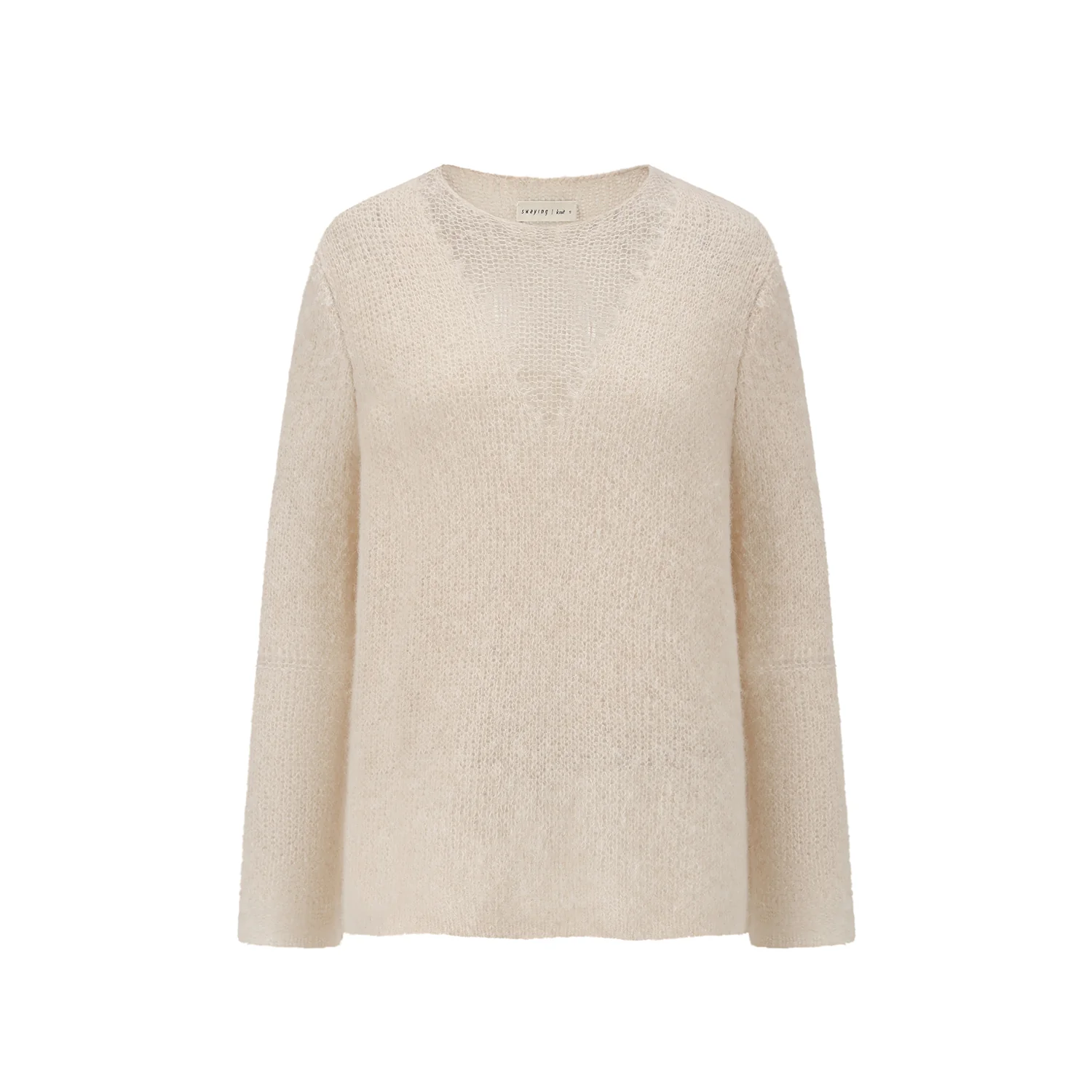 SWAYING 25 Autumn and Winter Double-faced Alpaca Pullover SW-SW25AW1T10C1S2-YM Oatmeal - Image 5