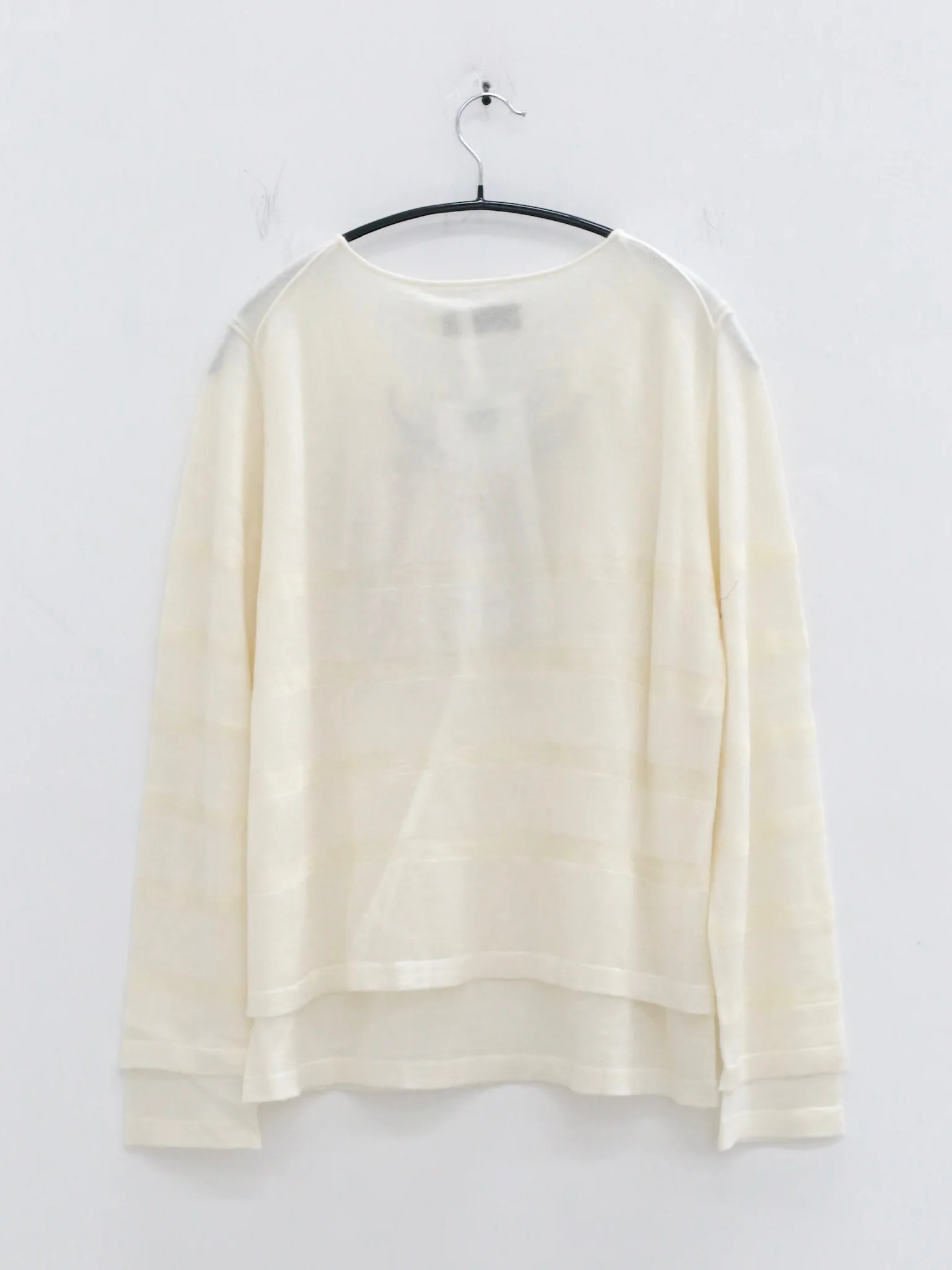 SWAYING 25 Autumn and Winter Double-layer Cashmere Half-open Cardigan Top SW-SW25AW1T29C1S2-BAI White - Image 5
