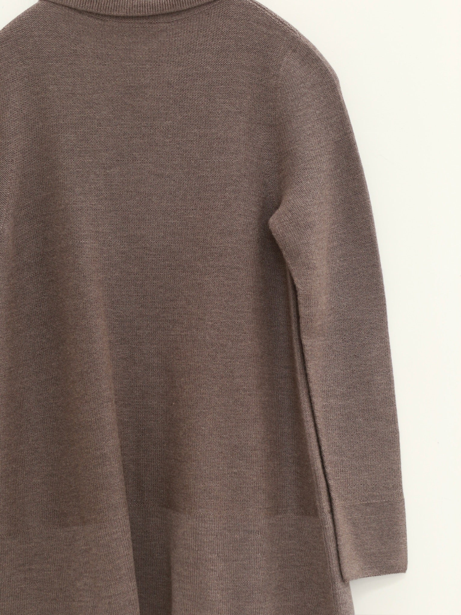 SWAYING 25 Autumn and Winter Seamless Lapel Twisted Wool Pullover SW-SW25AW1T17C2S2-HZ Gray Brown - Image 3