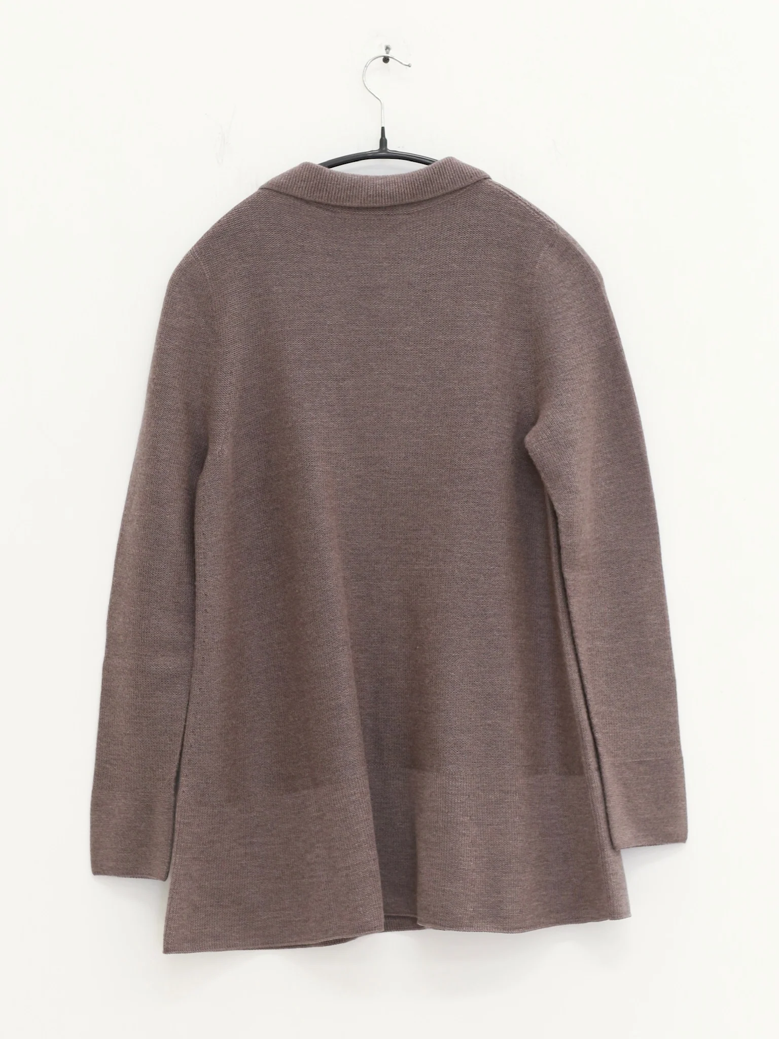 SWAYING 25 Autumn and Winter Seamless Lapel Twisted Wool Pullover SW-SW25AW1T17C2S2-HZ Gray Brown - Image 4