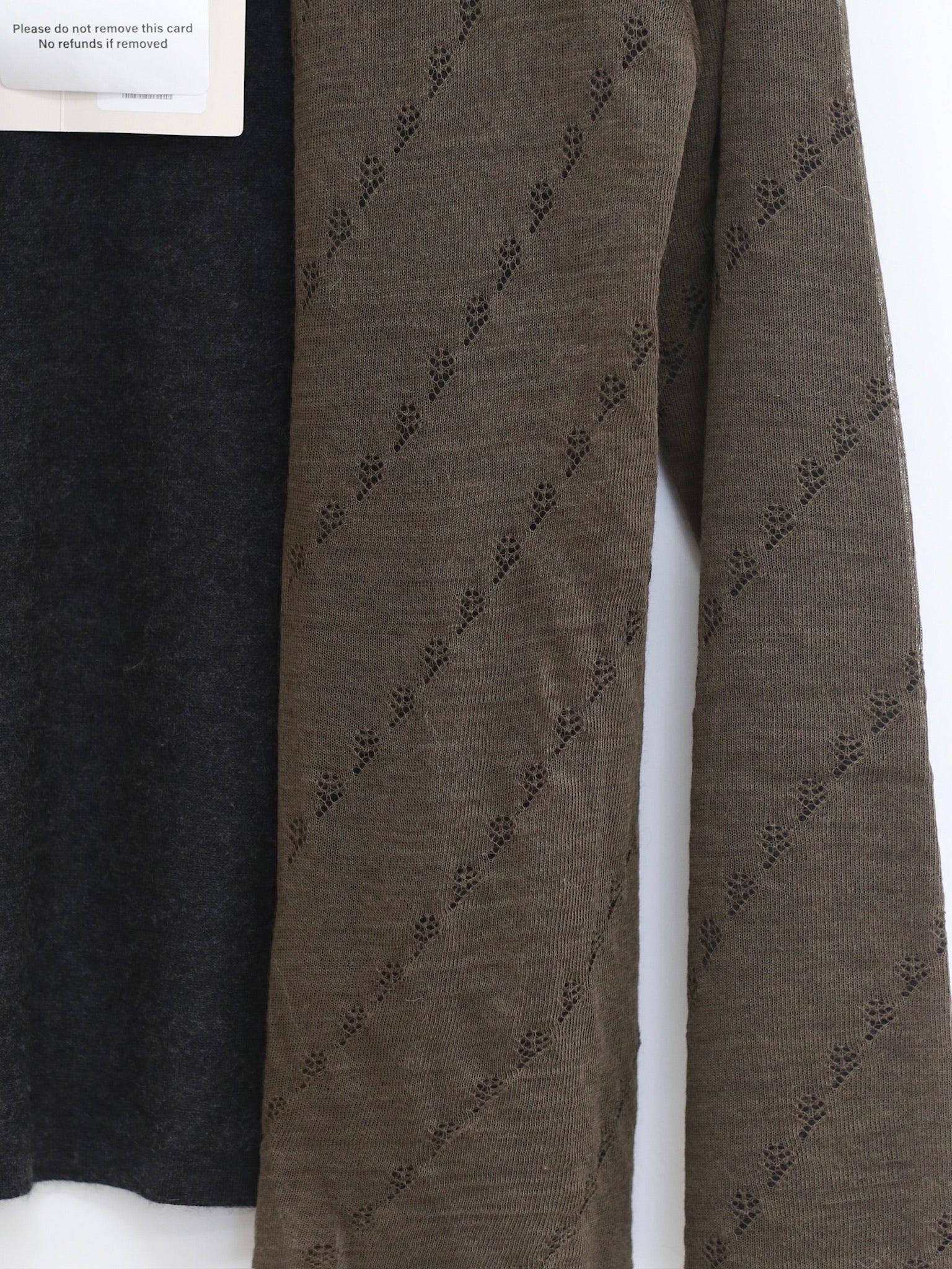 SWAYING 25 Autumn and Winter Twisted Fake Two-Piece Cashmere Top SW-SW25AW1T34C2S4-HL Gray Green - Image 3