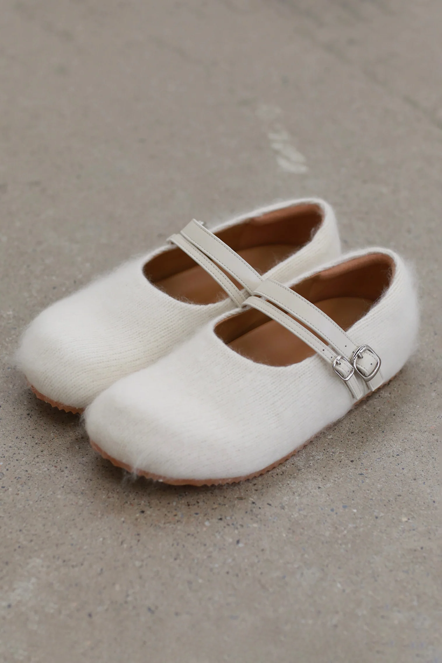 SWAYING 25 Autumn/Winter Cashmere Finish Leather Flats SW-SW25AW4P06C1-BAI White - Image 5