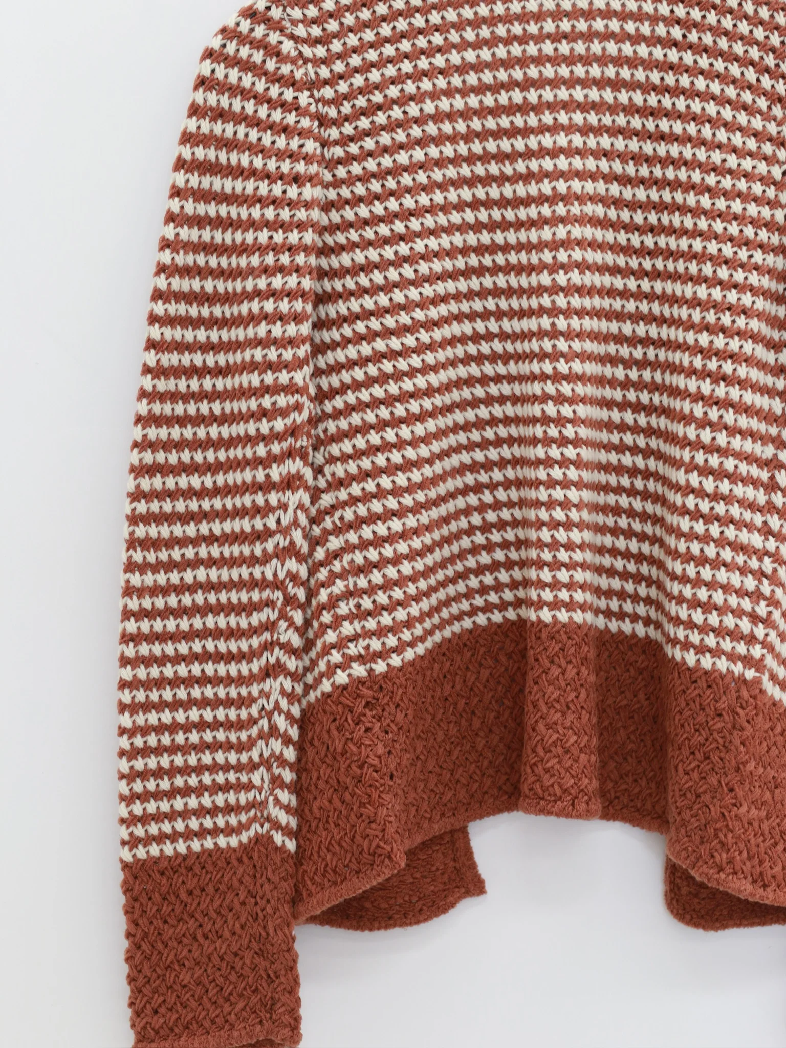 SWAYING 25 Autumn/Winter Chunky Striped Pocket Detail Cardigan SW-SW25AW1T28C1S2-LZ Chestnut Brown - Image 4