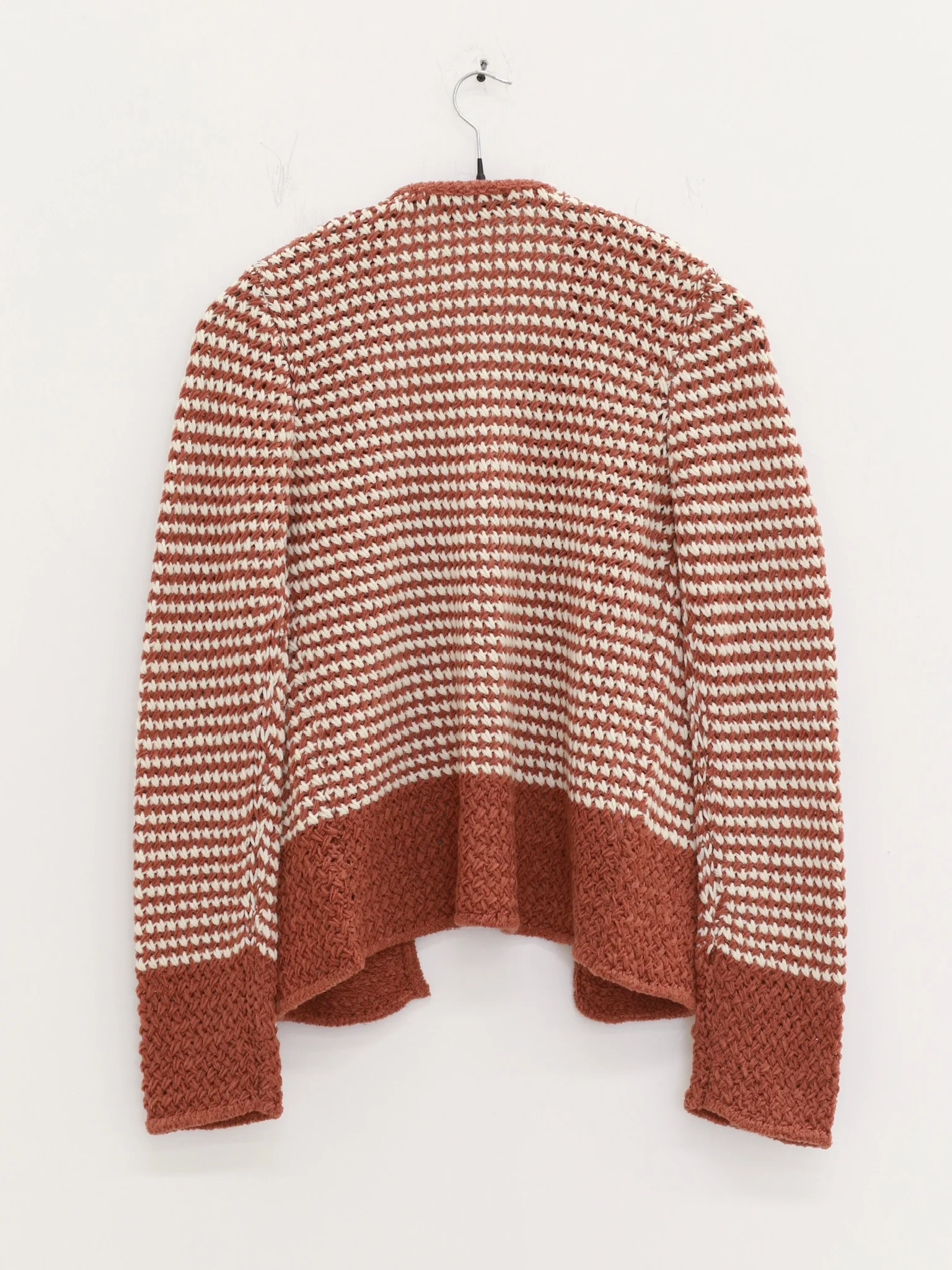 SWAYING 25 Autumn/Winter Chunky Striped Pocket Detail Cardigan SW-SW25AW1T28C1S2-LZ Chestnut Brown - Image 5