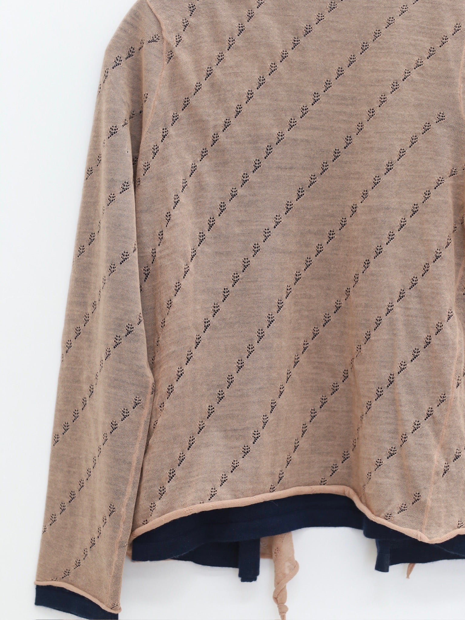 SWAYING 25 Autumn/Winter Knotted Fake Two-Piece Cashmere Top SW-SW25AW1T34C1S2-XING Apricot - Image 4