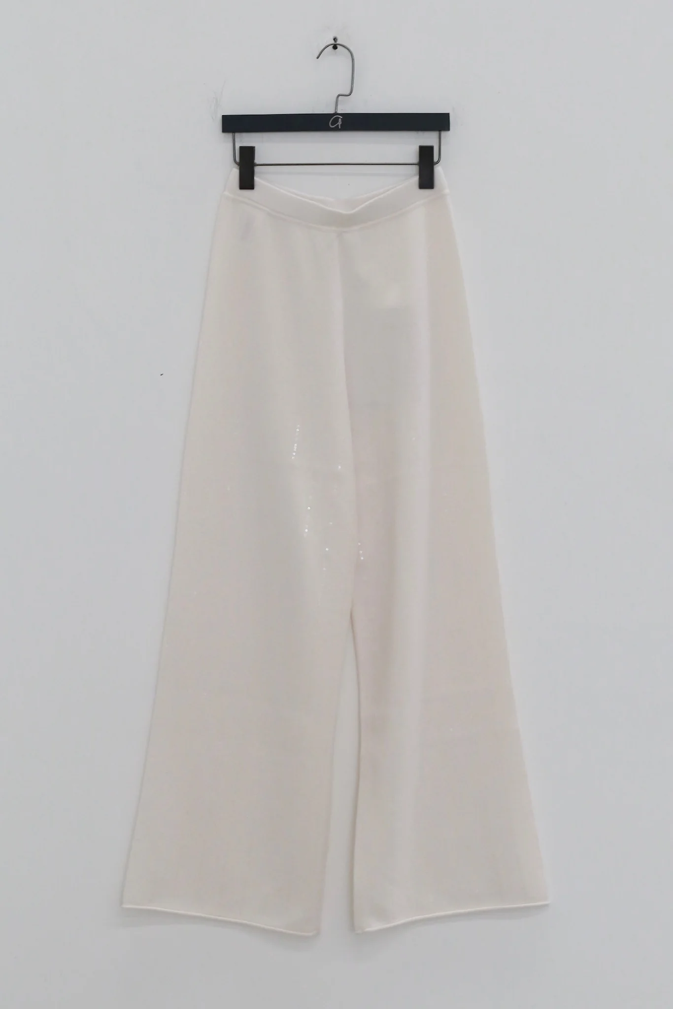 SWAYING 25 Autumn/Winter Sequined Cashmere Straight Leg Pants SW-SW25AW3B20C1S4-BAI White - Image 2