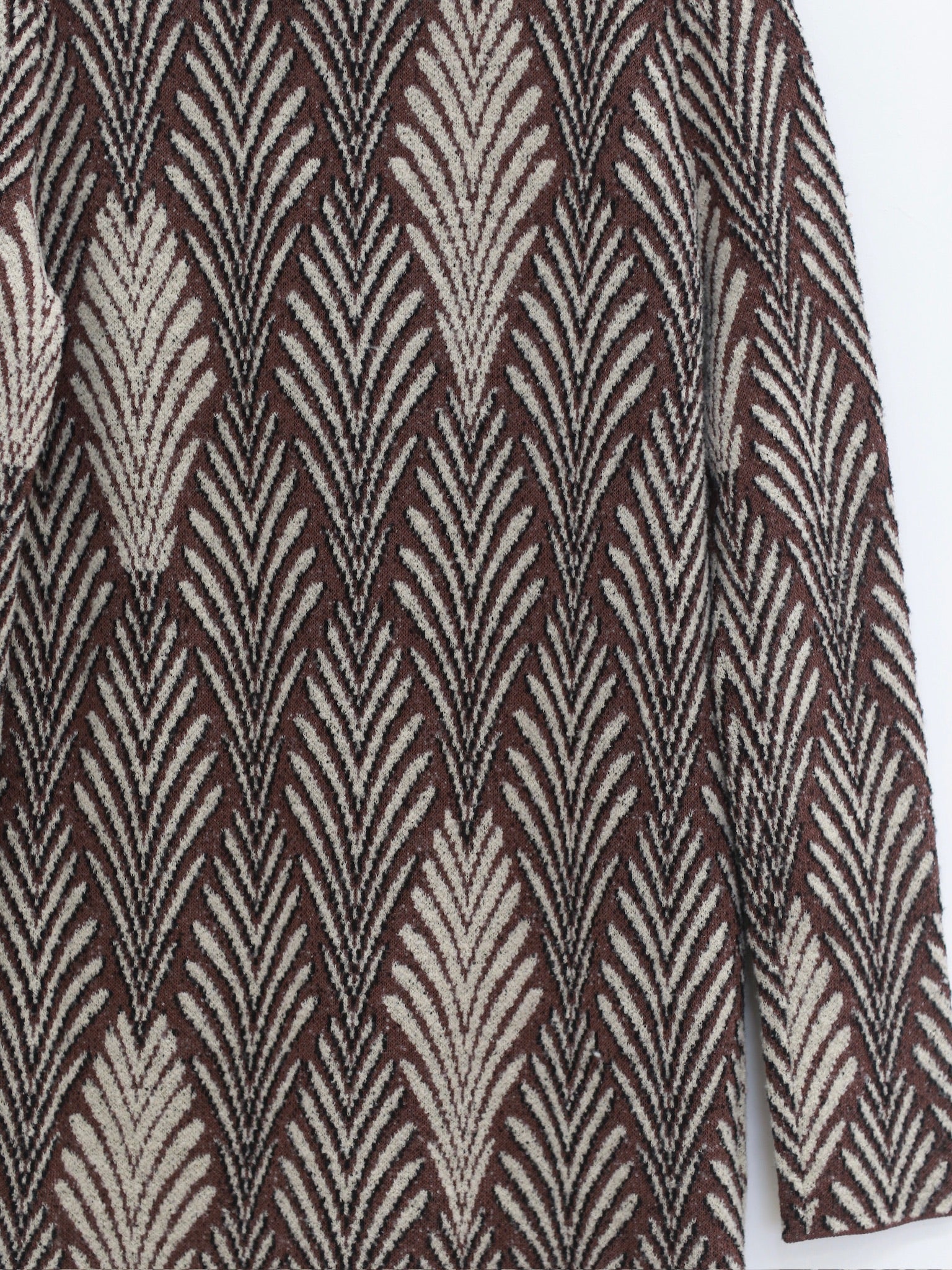 SWAYING 25 Autumn/Winter Shell Jacquard Knit Shirt SW-SW25AW1T27C1S2-ZONG Brown - Image 4