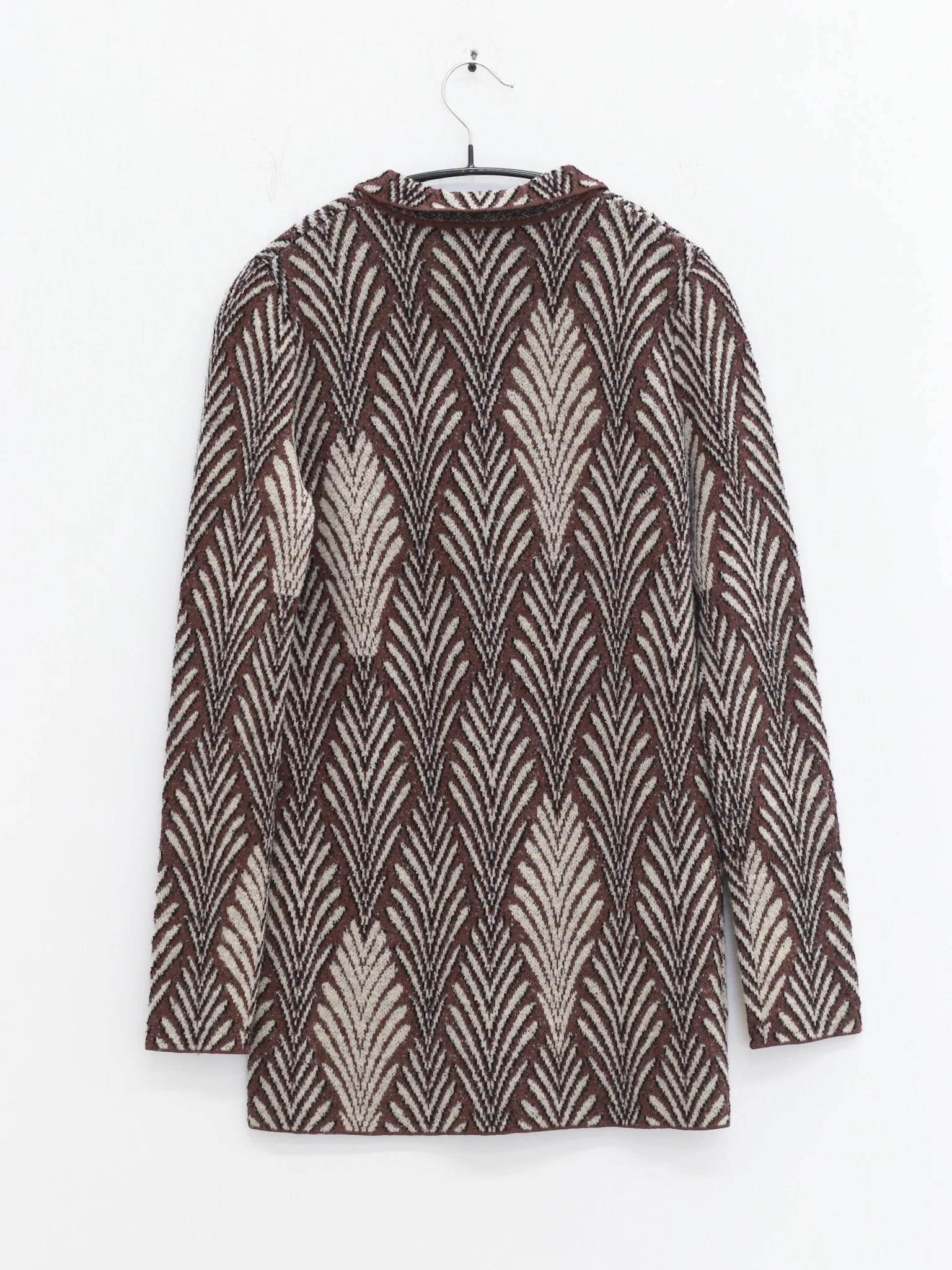 SWAYING 25 Autumn/Winter Shell Jacquard Knit Shirt SW-SW25AW1T27C1S2-ZONG Brown - Image 5