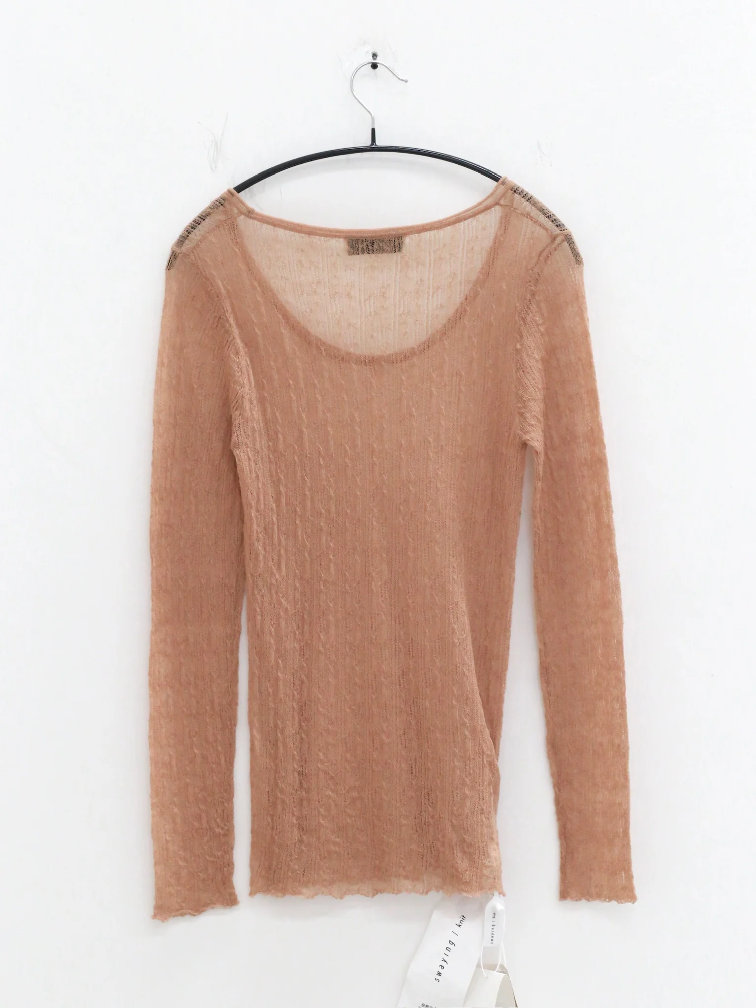 SWAYING 25 Autumn/Winter Striped Cable Wool Top SW-SW25AW1T05C2S2-XING Apricot - Image 4