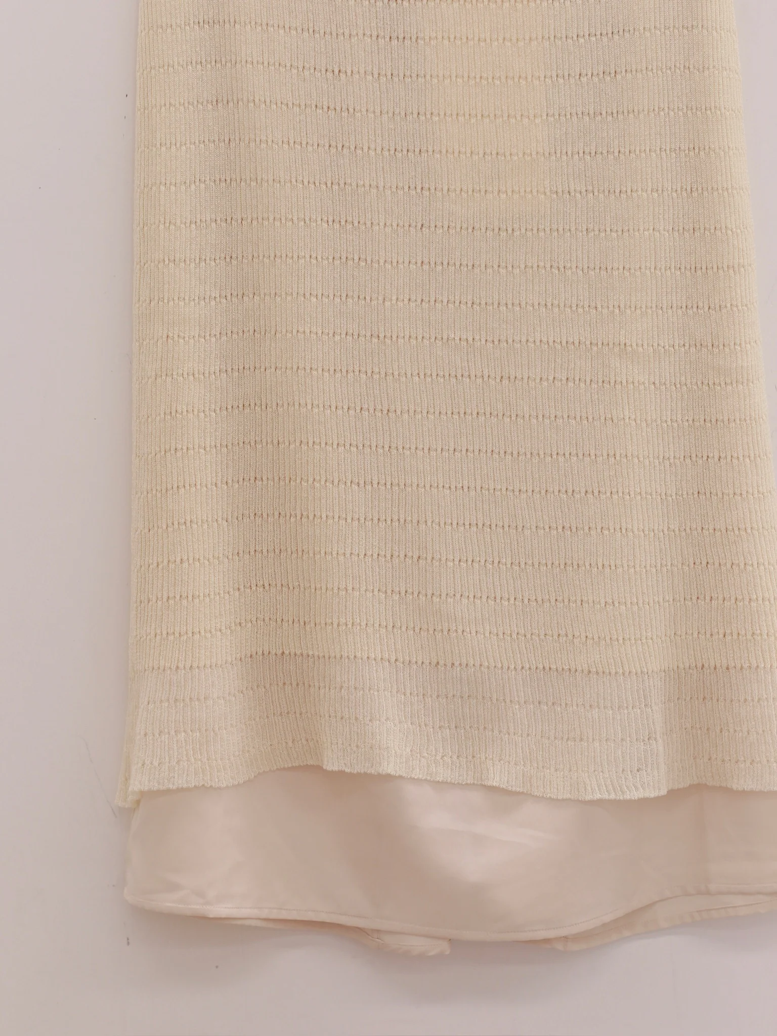 SWAYING 25 Early Autumn Double-layered patchwork skirt SW-SW25PF3B05C1-MB Beige - Image 3