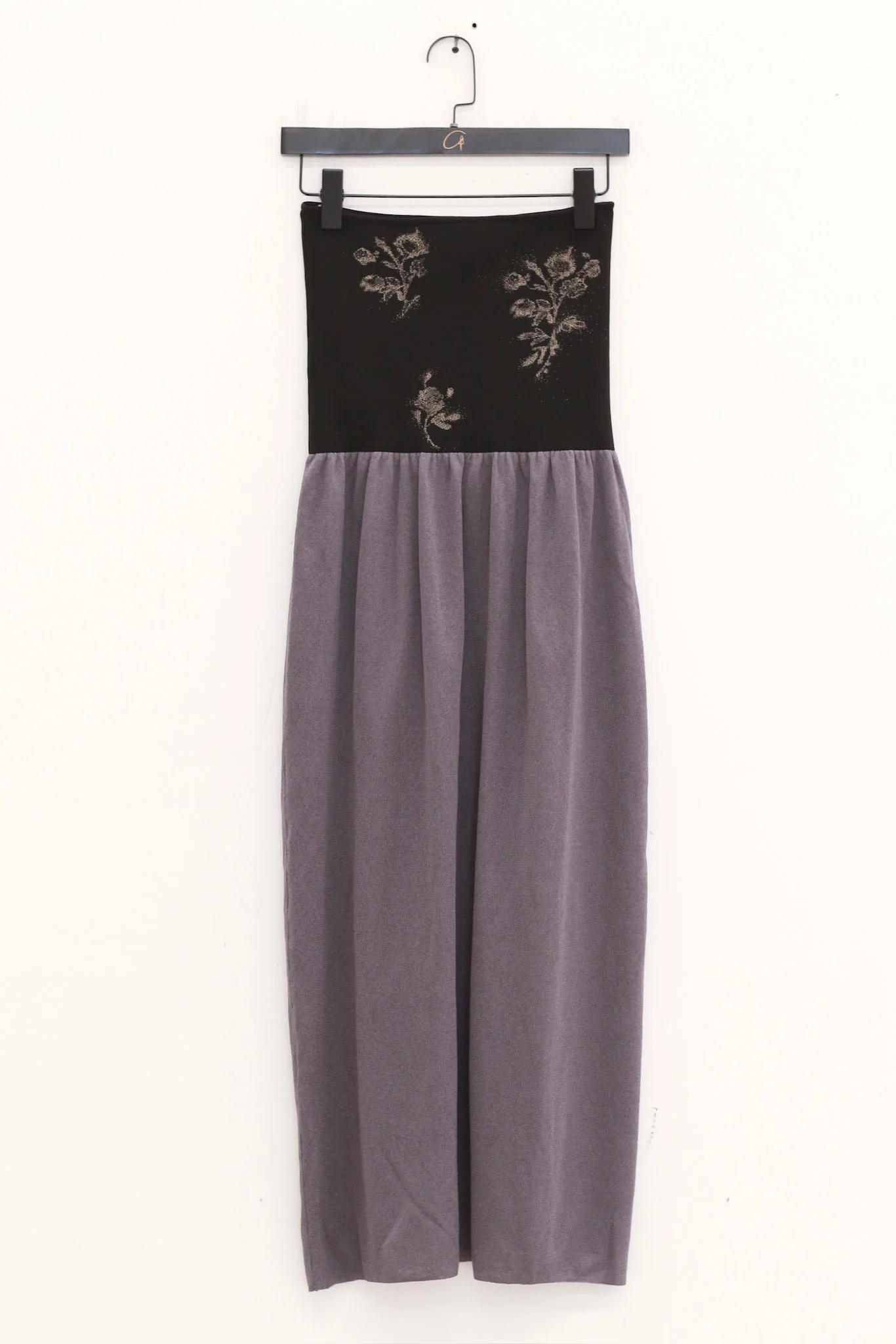 SWAYING 25 Early Autumn Floral Jacquard Tube Dress SW-SW25PF2L01C3-HL Gray Blue - Image 2