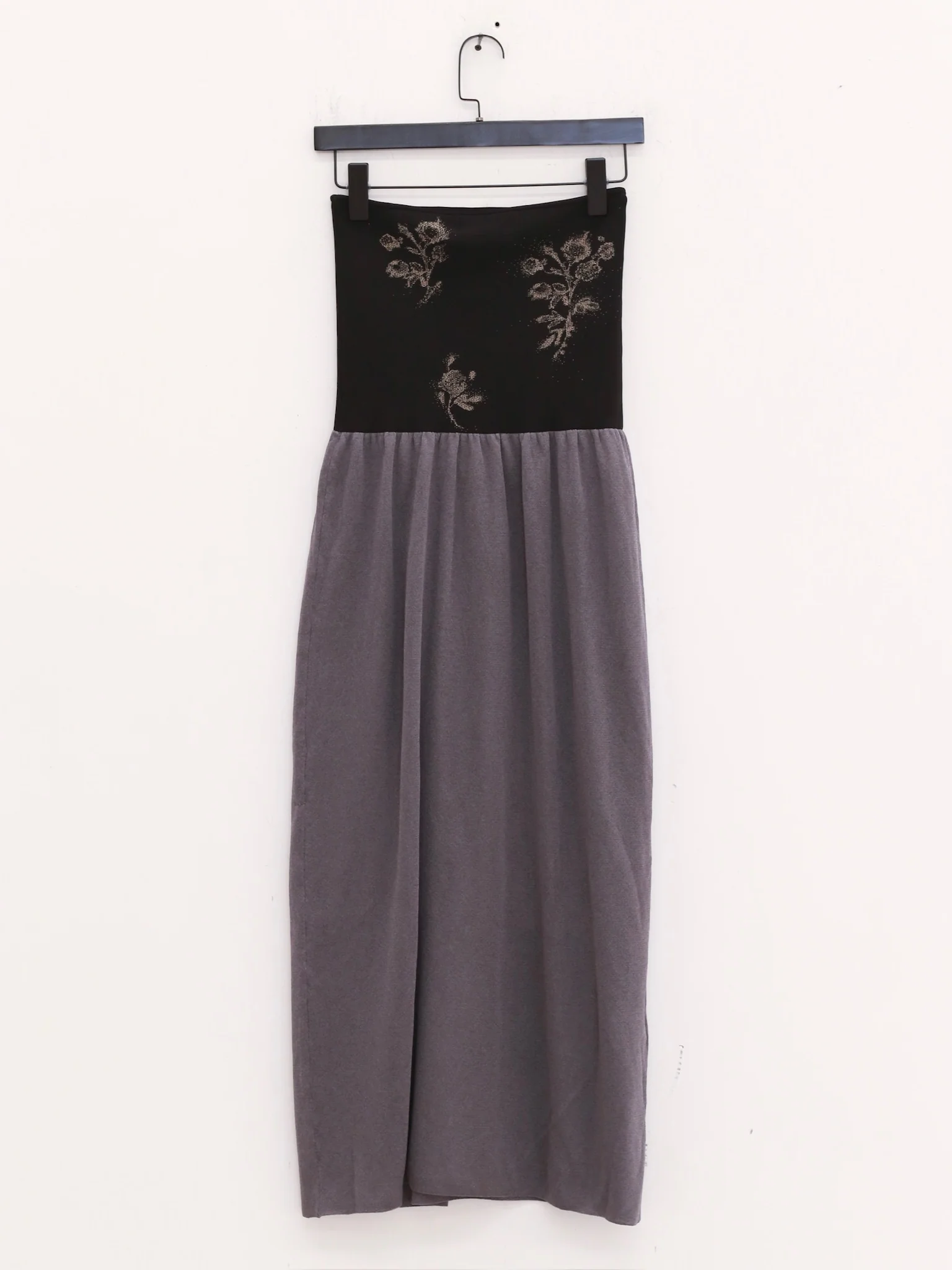 SWAYING 25 Early Autumn Floral Jacquard Tube Dress SW-SW25PF2L01C3-HL Gray Blue - Image 3