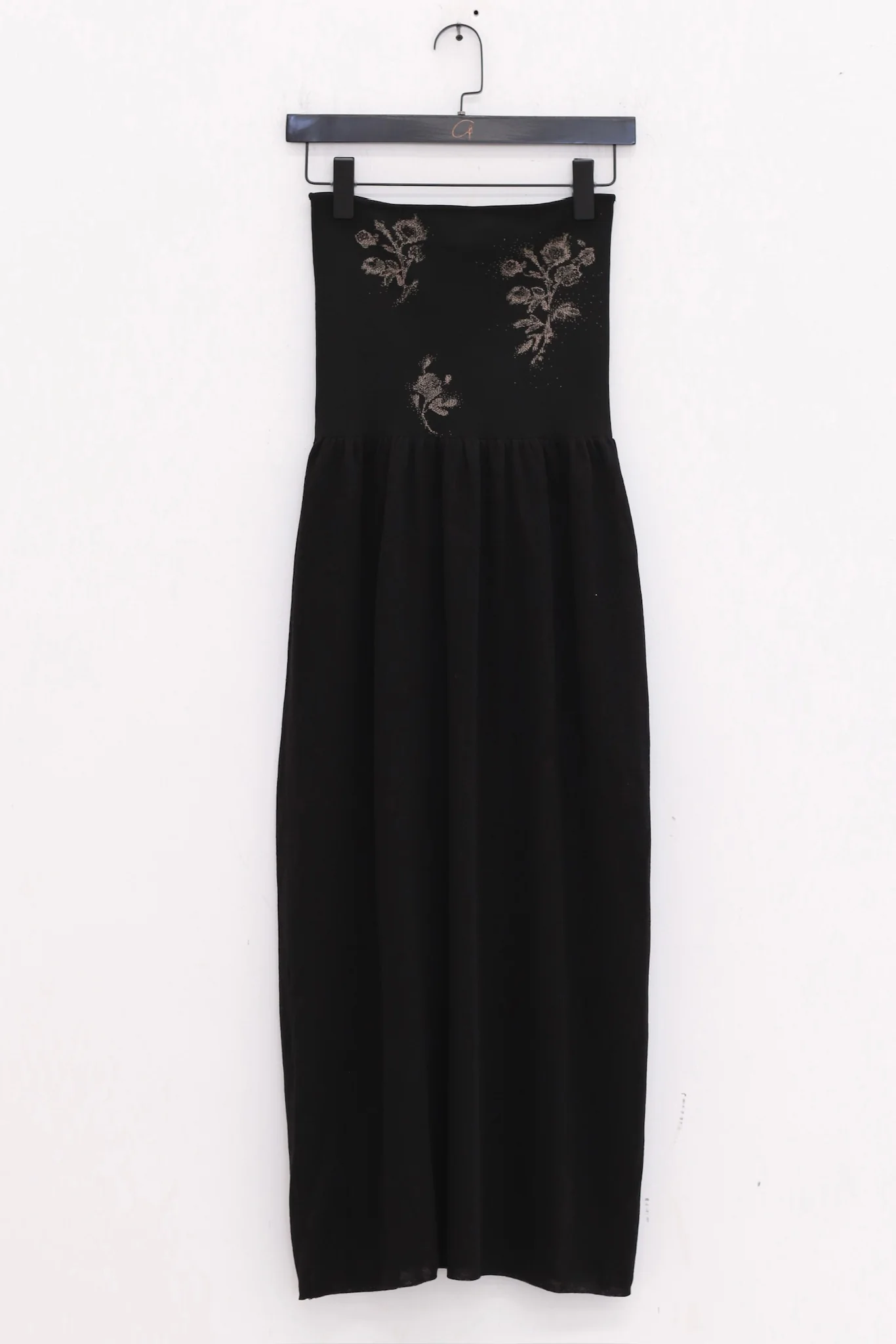 SWAYING 25 Early Autumn Floral Jacquard Tube Dress SW-SW25PF2L01C4-HEI Black - Image 2
