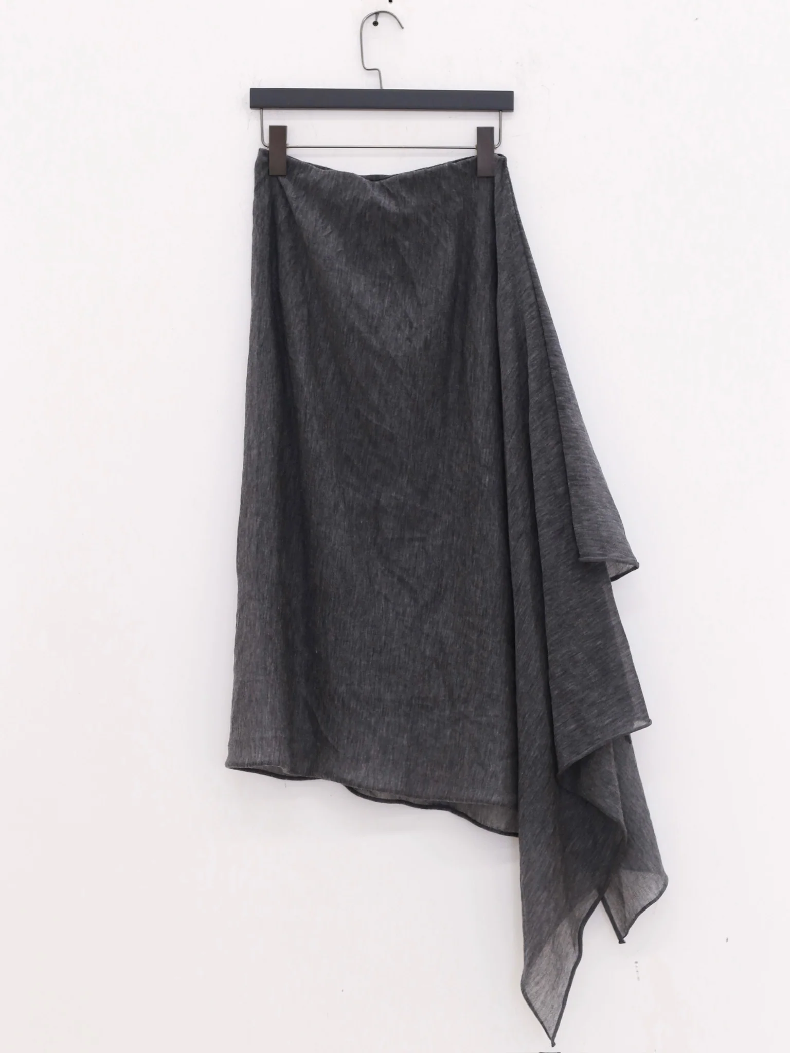 SWAYING 25 Early Autumn Irregular Hem Wool Skirt SW-SW25PF3B08C2-SH Dark Gray - Image 3
