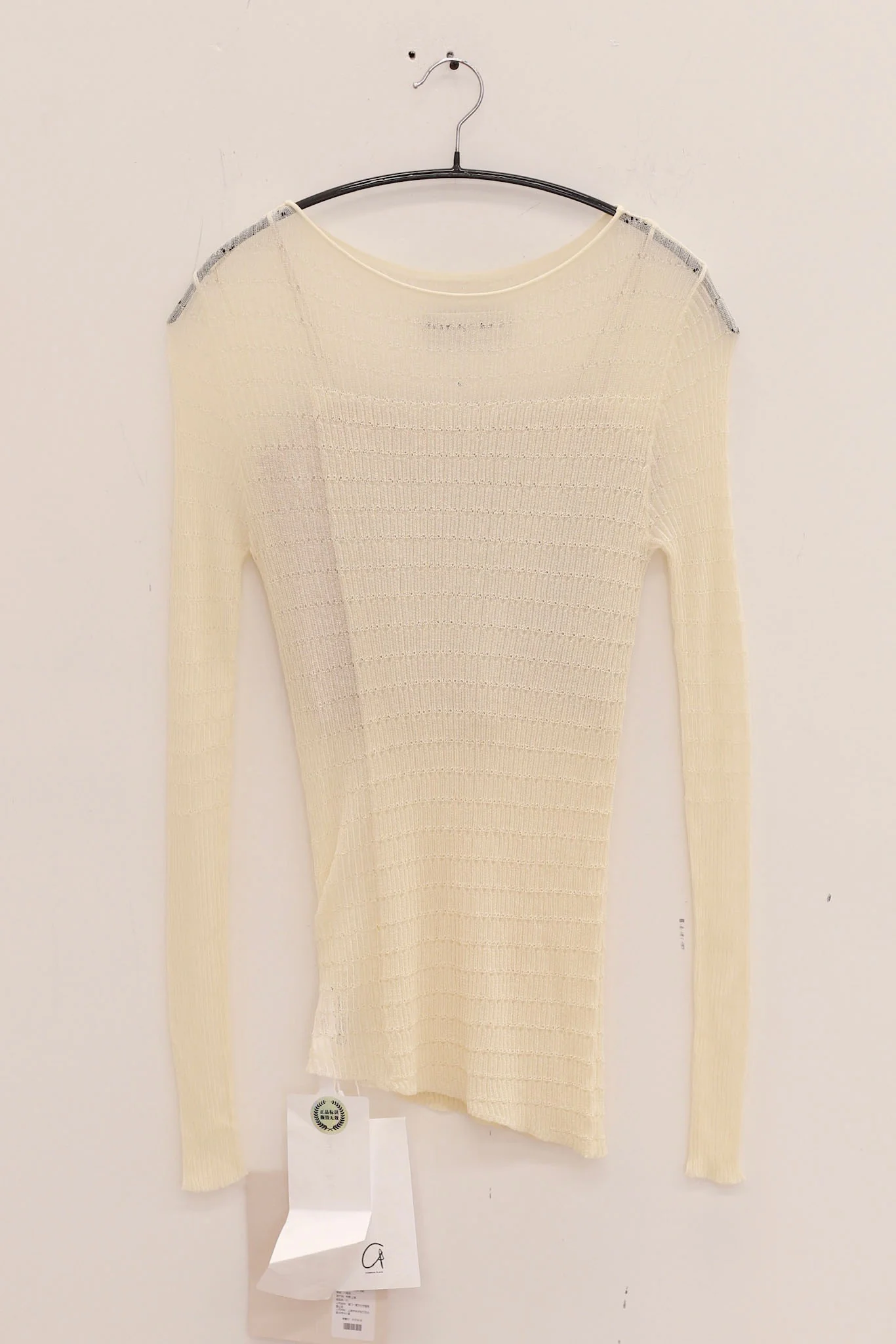 SWAYING 25 Early Autumn Micro-transparent Slim Fit Sweater SW-SW25PF1T06C1-MB Off-white - Image 2