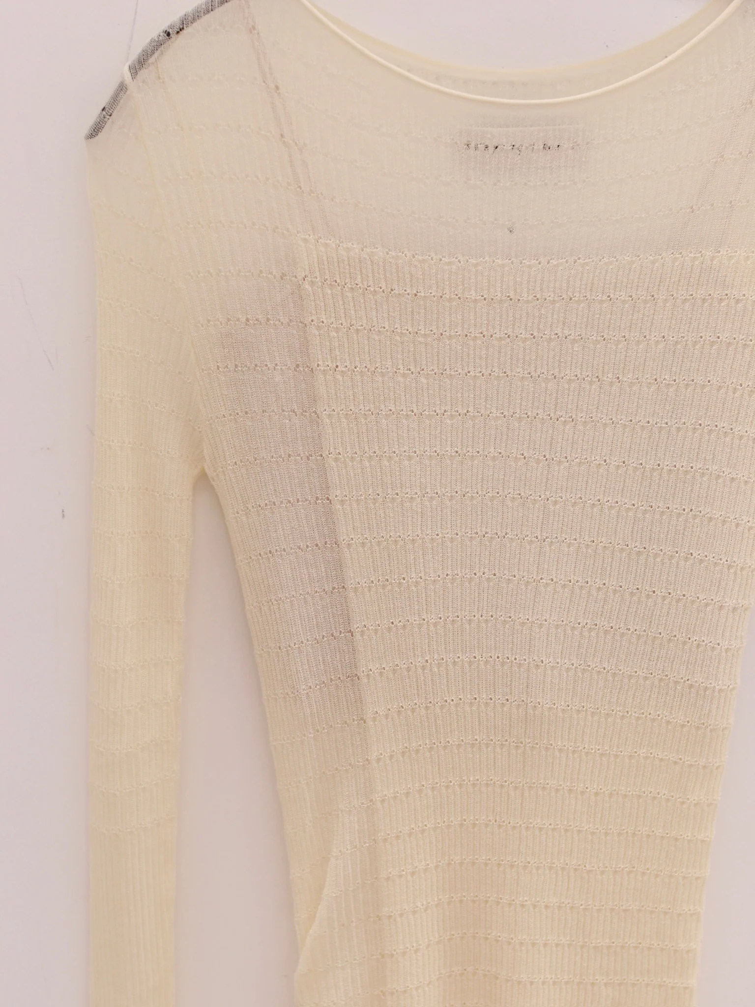 SWAYING 25 Early Autumn Micro-transparent Slim Fit Sweater SW-SW25PF1T06C1-MB Off-white - Image 3