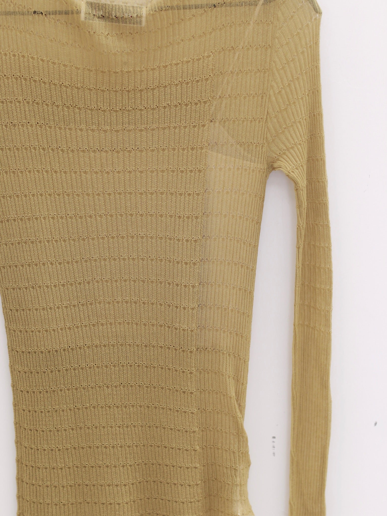 SWAYING 25 Early Autumn Micro-transparent Slim Fit Sweater SW-SW25PF1T06C4-HL Yellow Green - Image 4