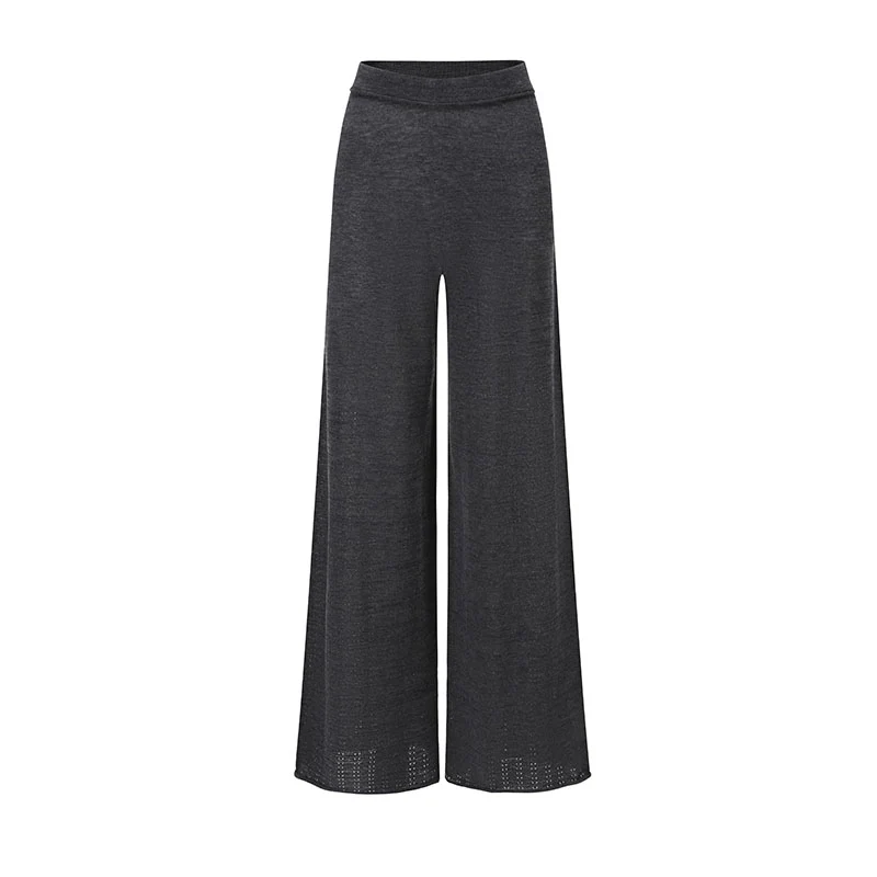 SWAYING 25 Early Autumn Seamless Perforated Wool Straight Pants W-SW25PF3B11C3-SH Dark Gray - Image 5