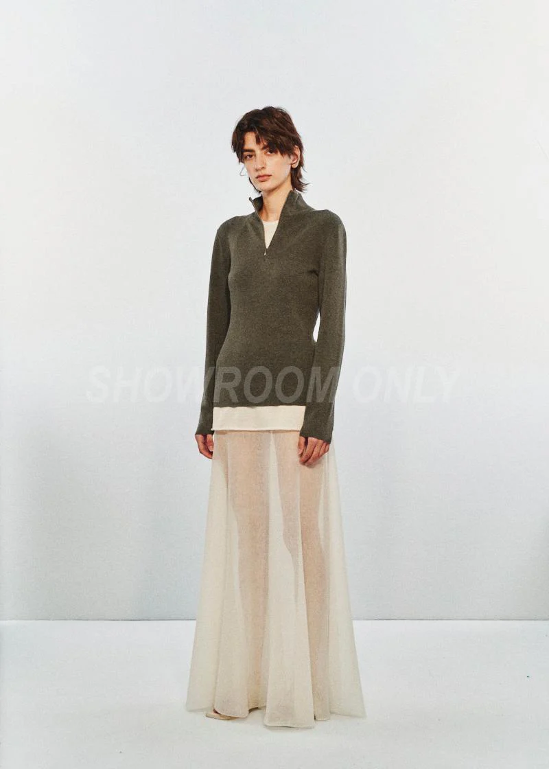 SWAYING 25 Early Autumn Stand Collar Zipper Sports Top Sweater SW-SW25PF1T08C2-HUI Gray - Image 6