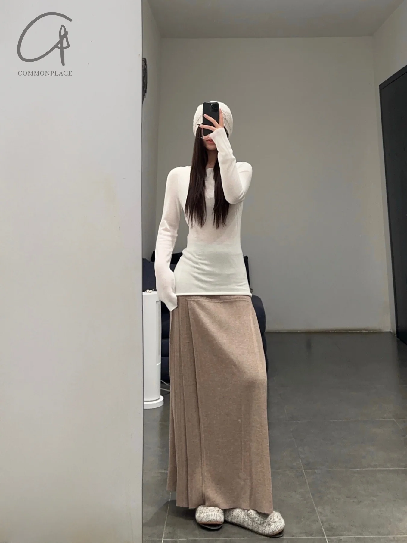 SWAYING 25 Early Spring Splicing Skirt SW-SW25PS3B08-HHT Gray Camel SW25PS3B08 - Image 12