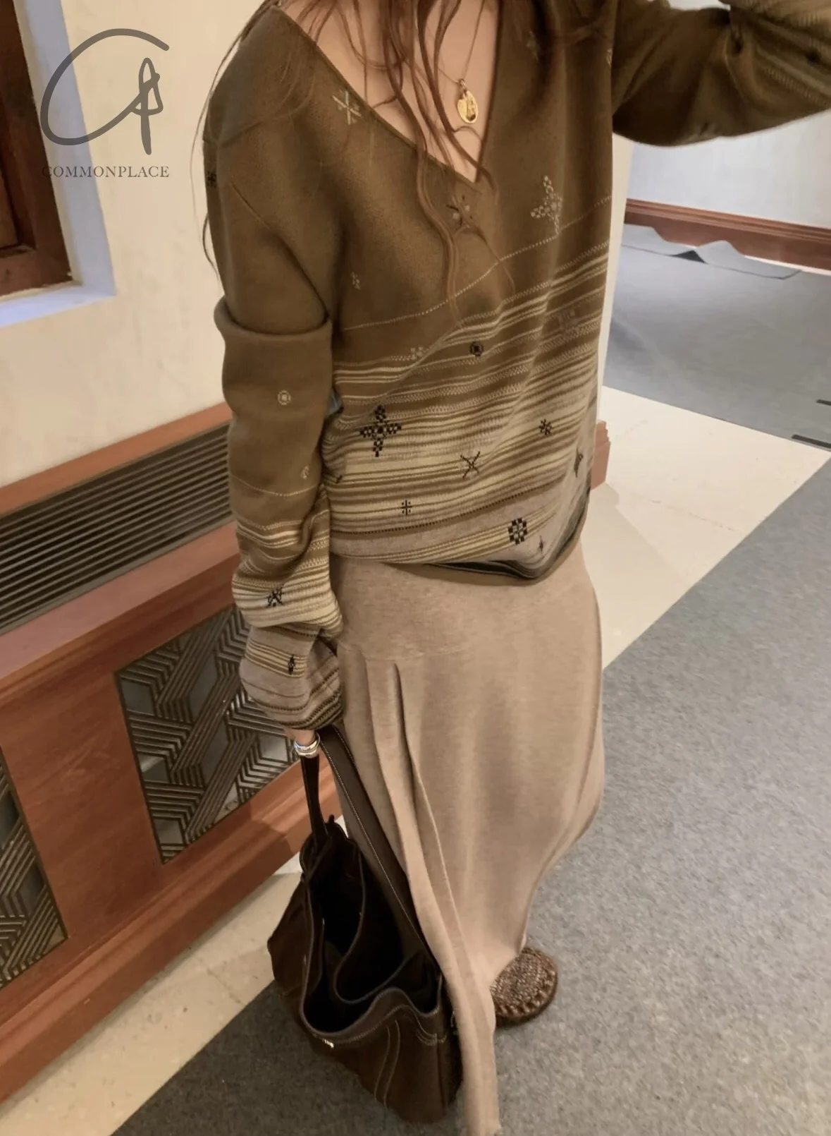 SWAYING 25 Early Spring Splicing Skirt SW-SW25PS3B08-HHT Gray Camel SW25PS3B08 - Image 14