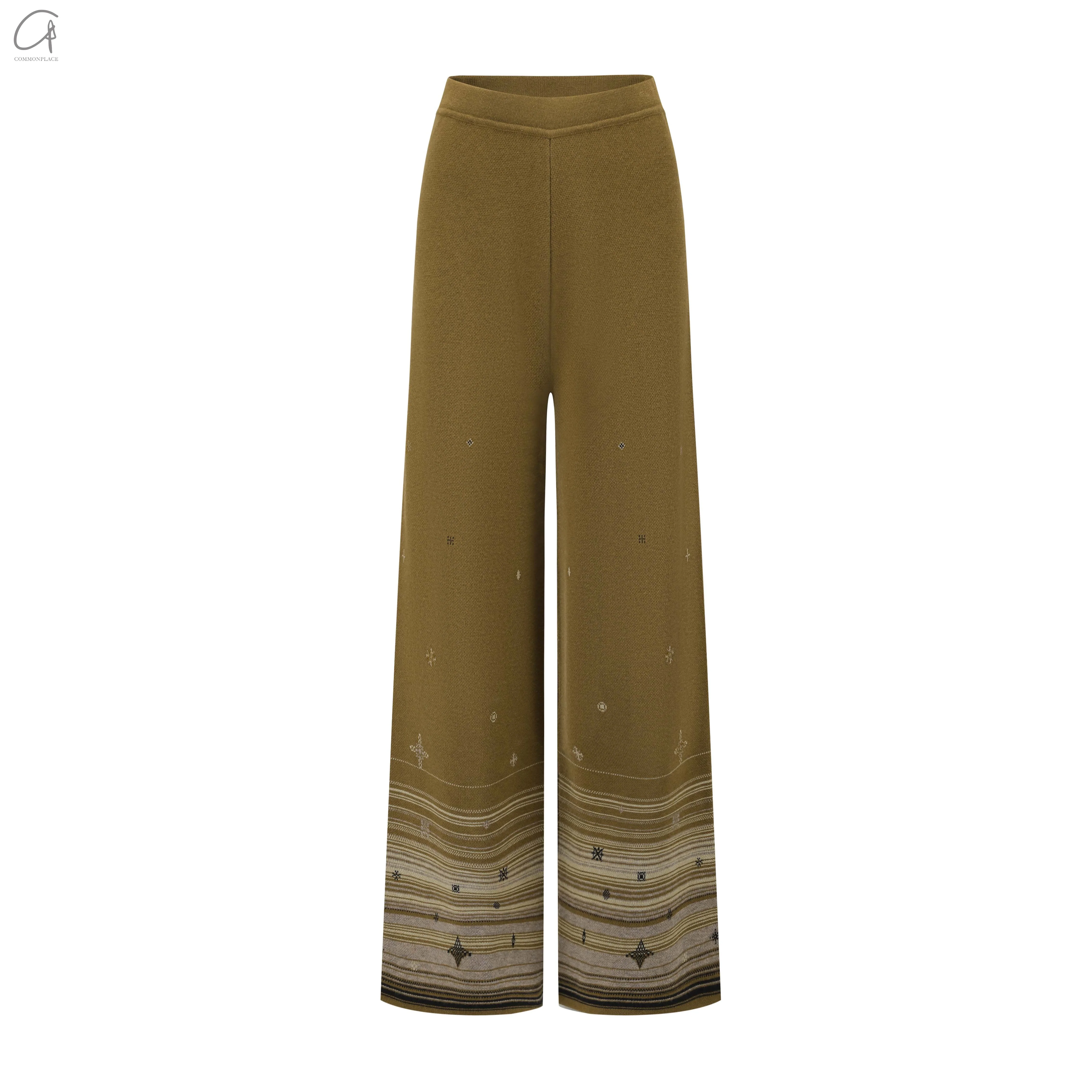 SWAYING 25 Early Spring V-neck snowflake jacquard pullover / straight pants SW-SW25PS3B11-LV Green pants SW25PS1T13 SW25PS3B11 - Image 4