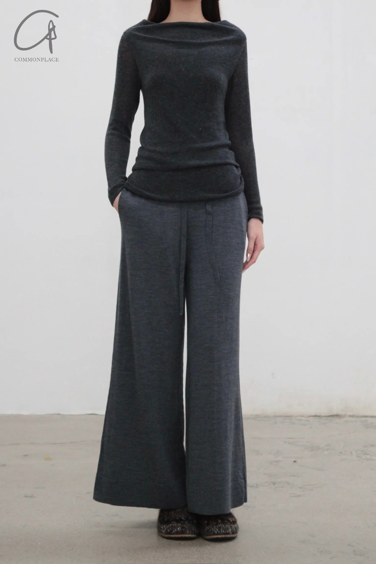 SWAYING 25 Early Spring Water-soluble Wool Fake Two-piece Sweater Series SW-SW25PS1T06-HEIHUI Black and Gray SW-SW25PS1T06 - Image 4
