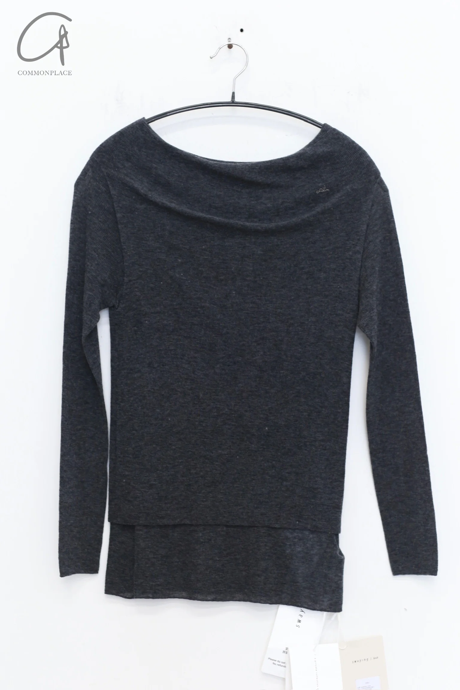 SWAYING 25 Early Spring Water-soluble Wool Fake Two-piece Sweater Series SW-SW25PS1T06-HEIHUI Black and Gray SW-SW25PS1T06 - Image 5