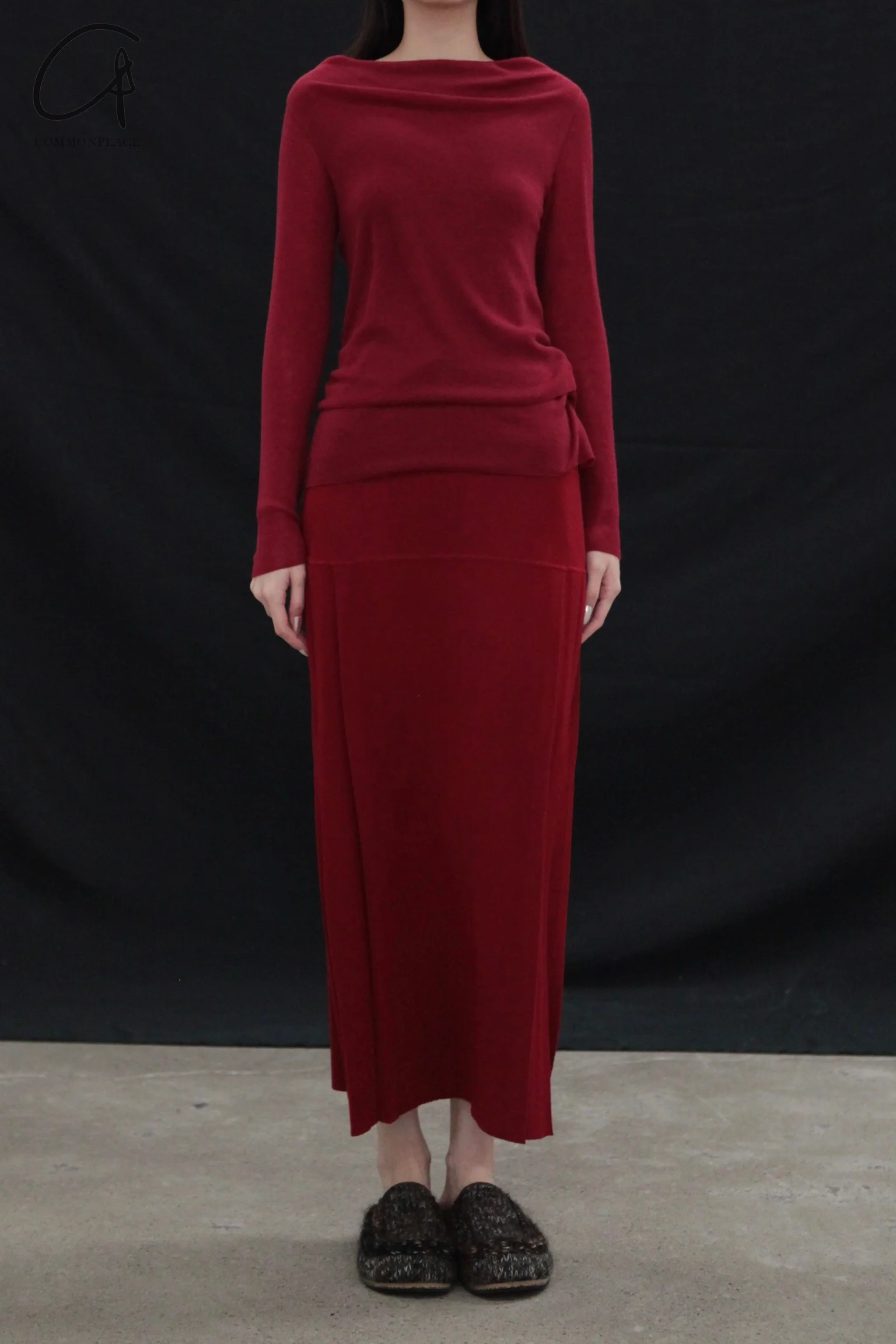 SWAYING 25 Early Spring Water-soluble Wool Fake Two-piece Sweater Series SW-SW25PS1T06-HONG Red SW-SW25PS1T06 - Image 2