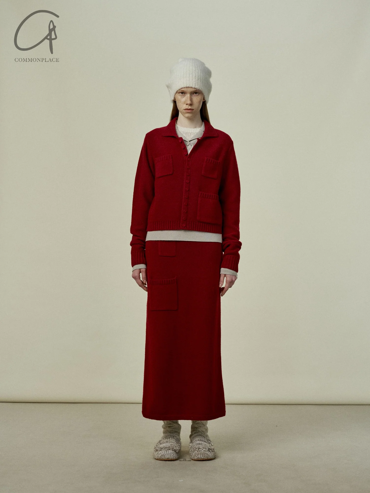 SWAYING 25 Early Spring Wool Pocket Cardigan/Skirt SW-SW25PS3B09-HONG Red Skirt SW25PS1T17 SW25PS3B09 - Image 7