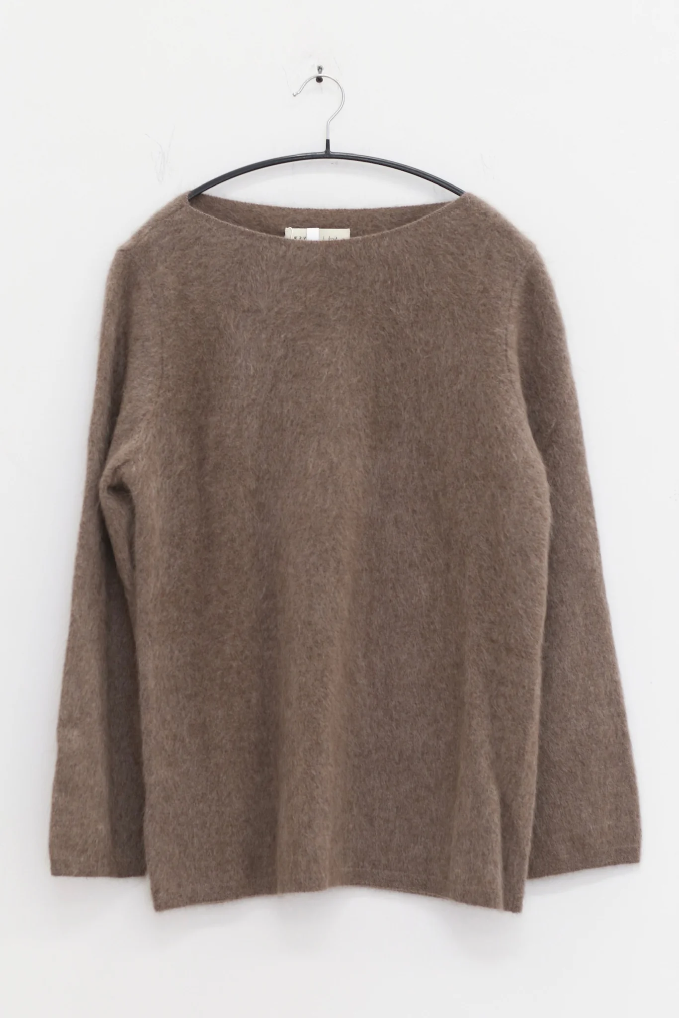 SWAYING 25 Autumn/Winter Off-the-Shoulder Yak Fleece Pullover SW-SW25AW1T39C2S4-HZ Grey Brown - Image 4