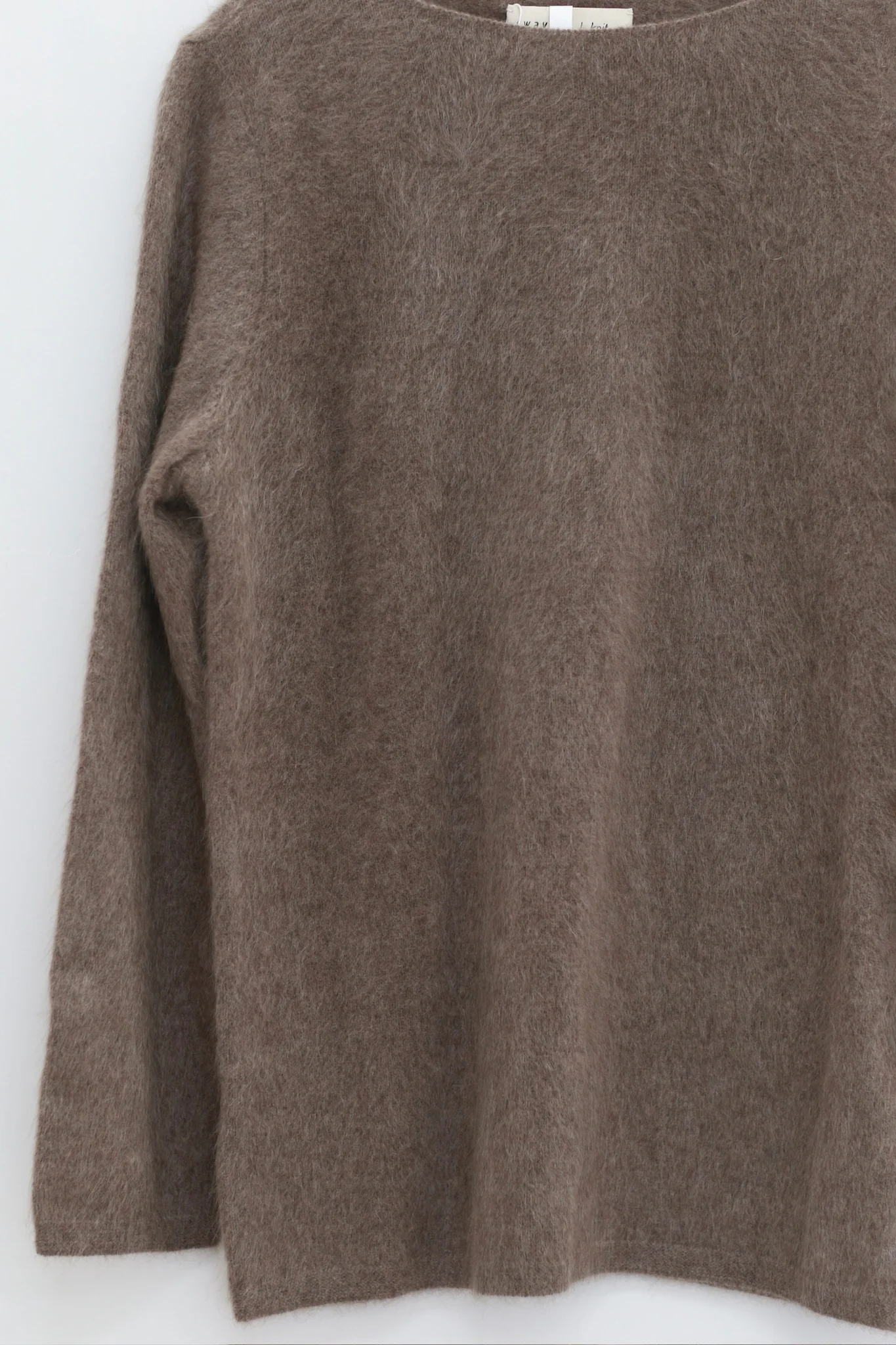 SWAYING 25 Autumn/Winter Off-the-Shoulder Yak Fleece Pullover SW-SW25AW1T39C2S4-HZ Grey Brown - Image 5