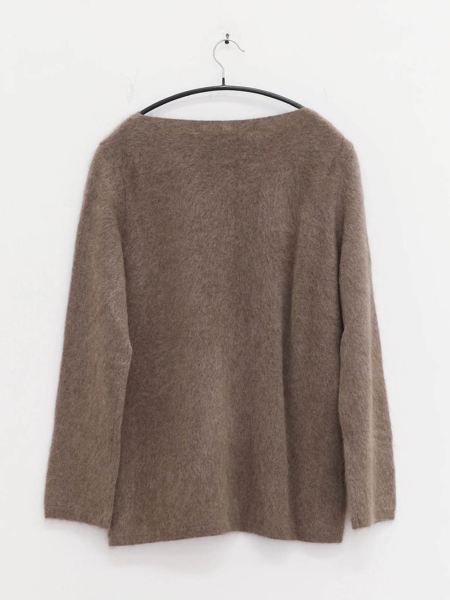 SWAYING 25 Autumn/Winter Off-the-Shoulder Yak Fleece Pullover SW-SW25AW1T39C2S4-HZ Grey Brown - Image 7