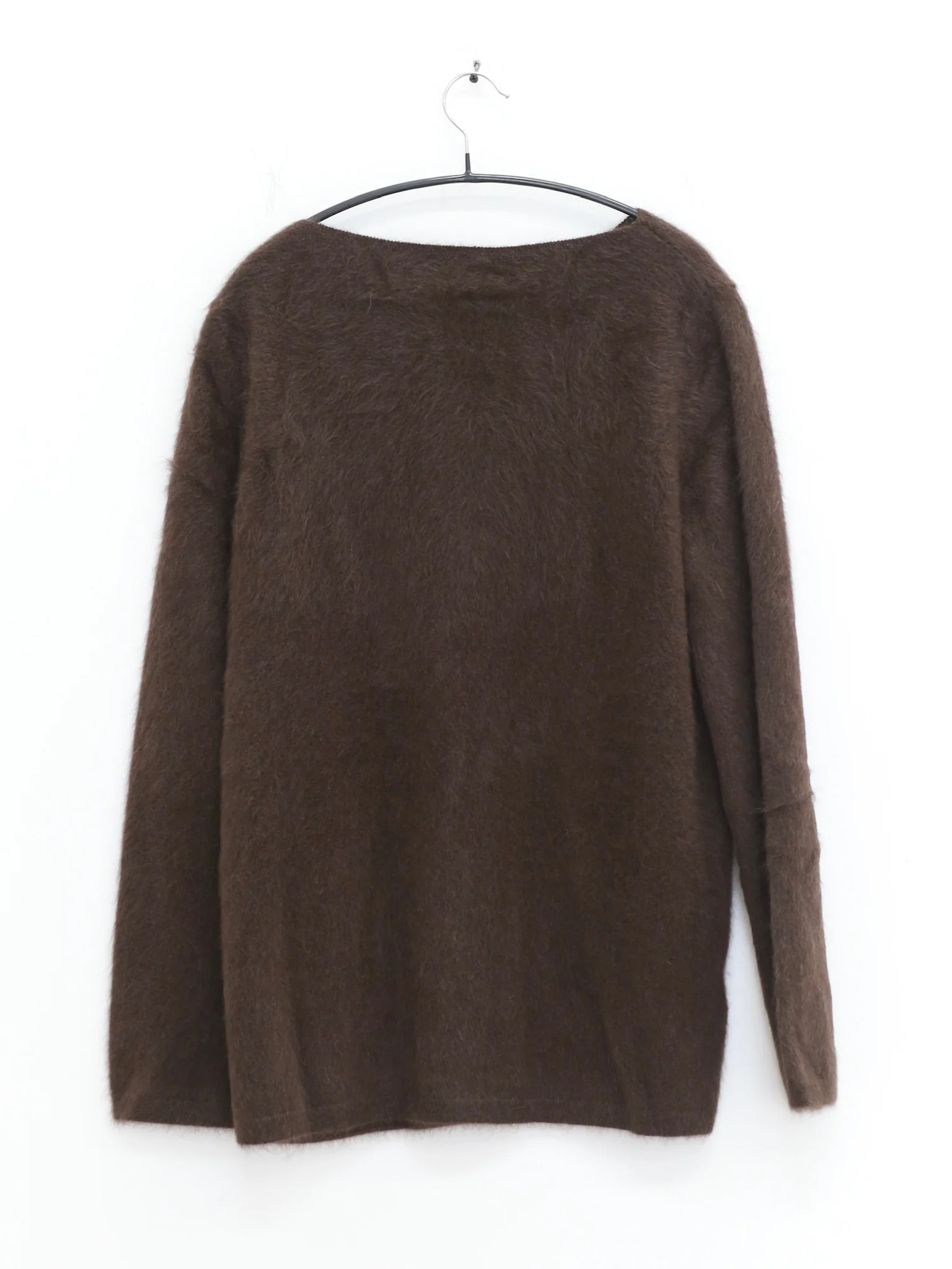 SWAYING 25 Autumn/Winter Off-Shoulder Yak Fleece Pullover SW-SW25AW1T39C3S4-SZ Dark Brown - Image 8