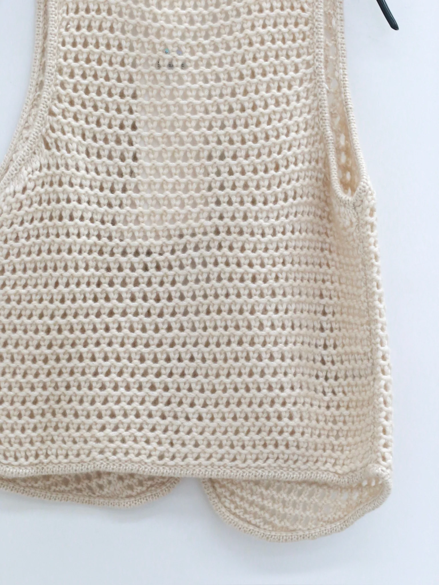 SWAYING 25 Fall/Winter Collection: Hand-crocheted silk and cashmere vest/waistcoat SW-SW25AW1T46C1SF-XING (Apricot) - Image 3