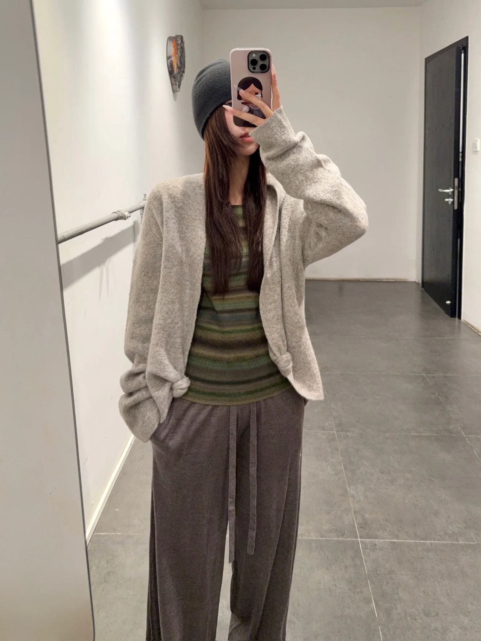 SWAYING 25 Fall/Winter Collection: Striped Wool Vest SW-SW25AW1T02C4S4-ZH Purple Gray (SW25AW1T02C1S2) - Image 10