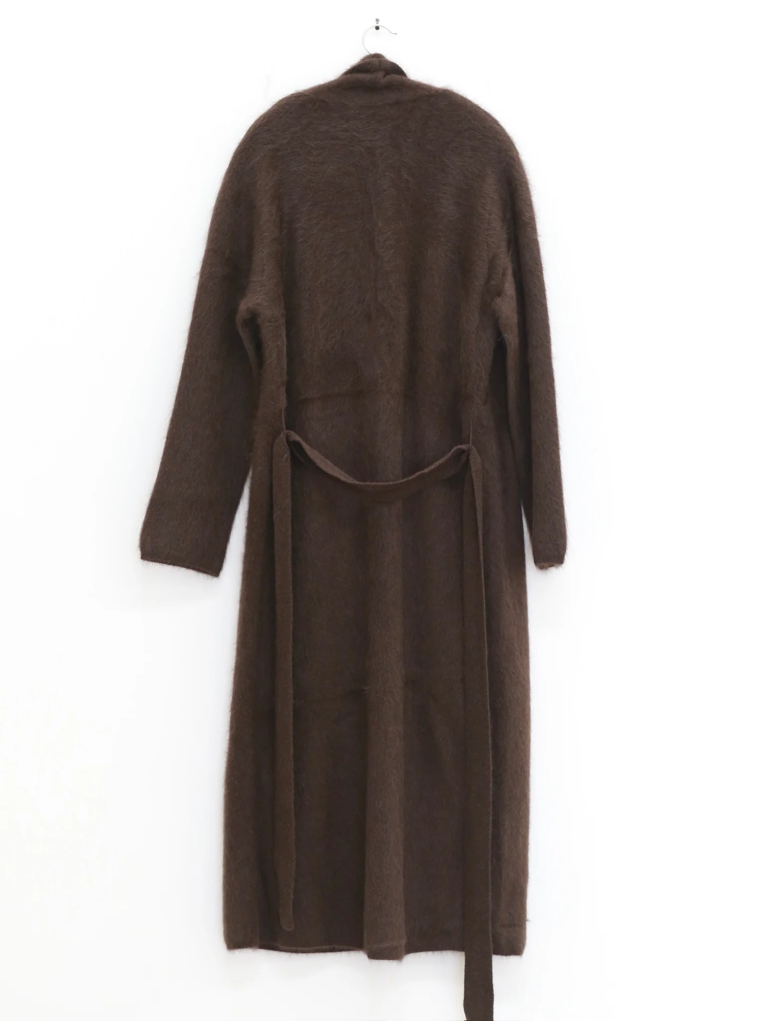 SWAYING 25 Fall/Winter Collection: Yak Wool Faux Fur Long Cardigan SW-SW25AW1T42C2S2-SZ, Dark Brown - Image 3