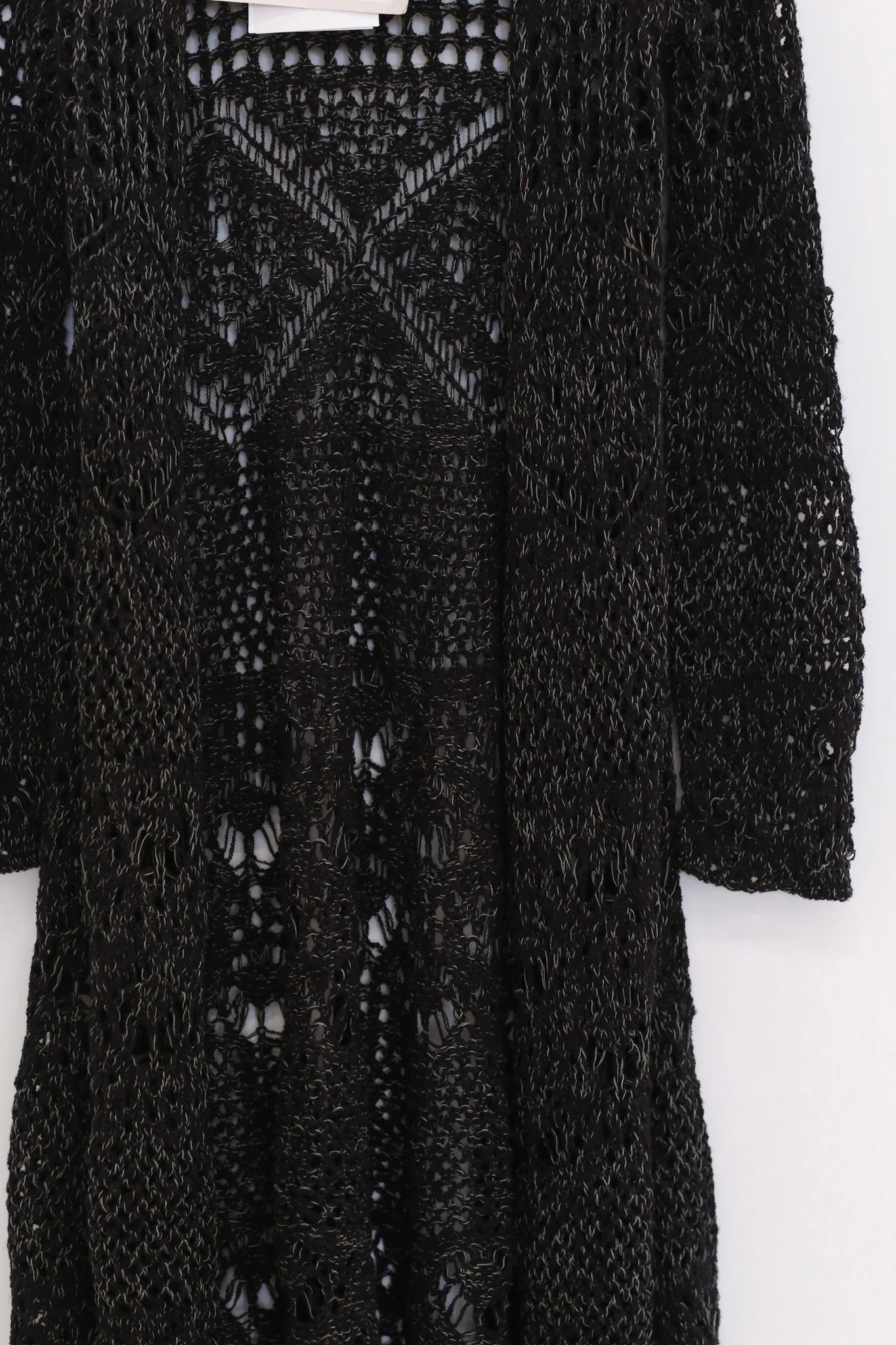 SWAYING 25 Spring/Summer Crochet Hollow Long Cardigan SW-SW25SS1T16C2-HEI Black SW25SS1T16C1 - Image 2