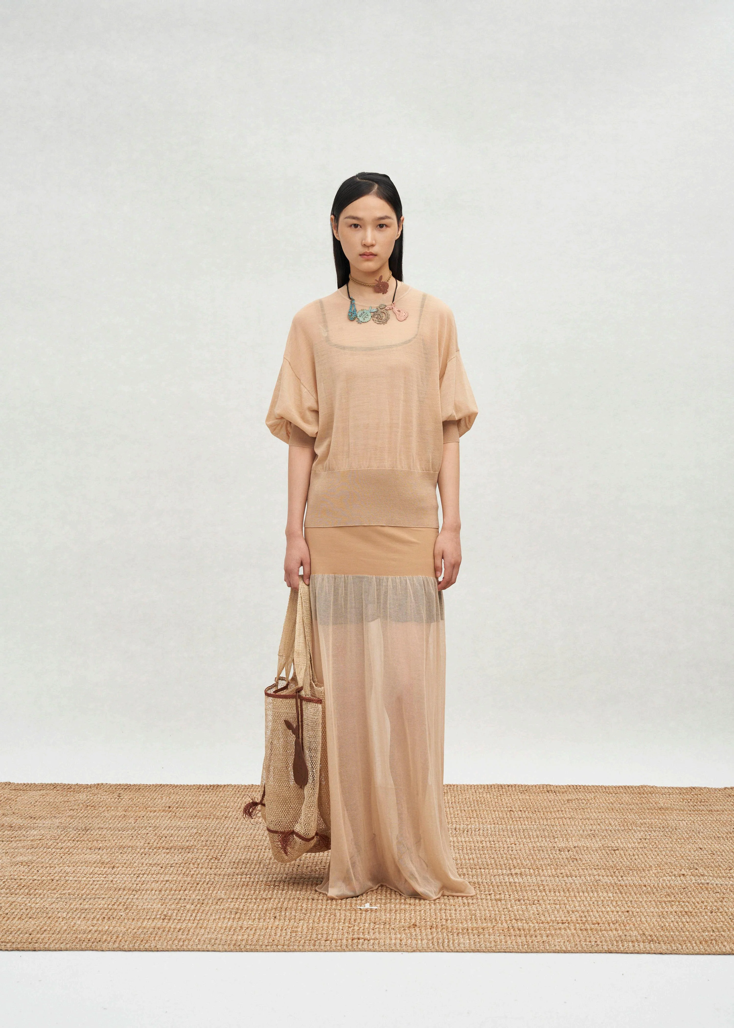 SWAYING 25 Spring/Summer Silk Wool Pullover SW-SW25SS1T18C1-TUO Camel - Image 5