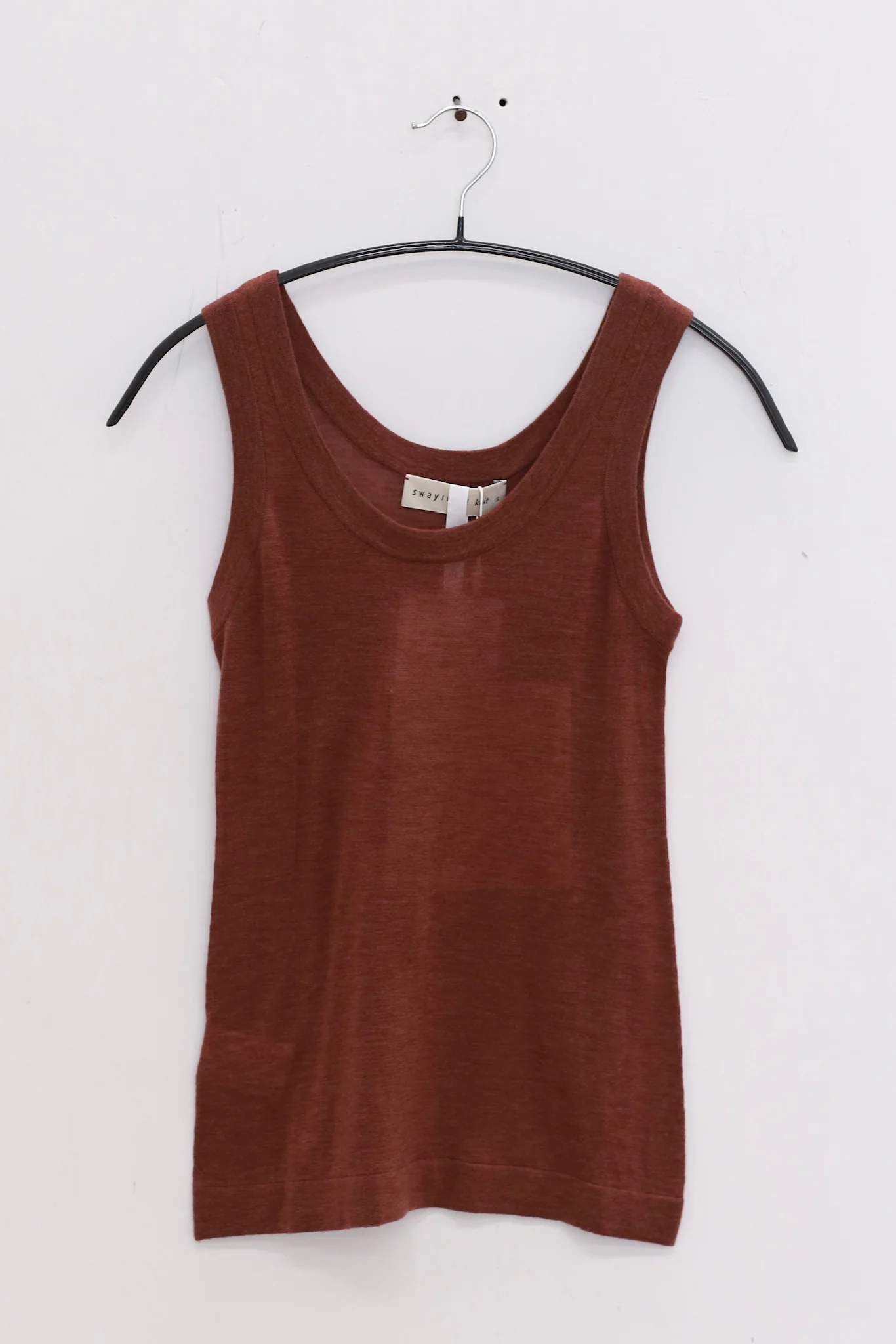 SWAYING 25 Spring/Summer Water-soluble Wool Round Neck Vest SW-SW25SS1T10C4-HZ Red Brown SW-SW25SS1T10C2