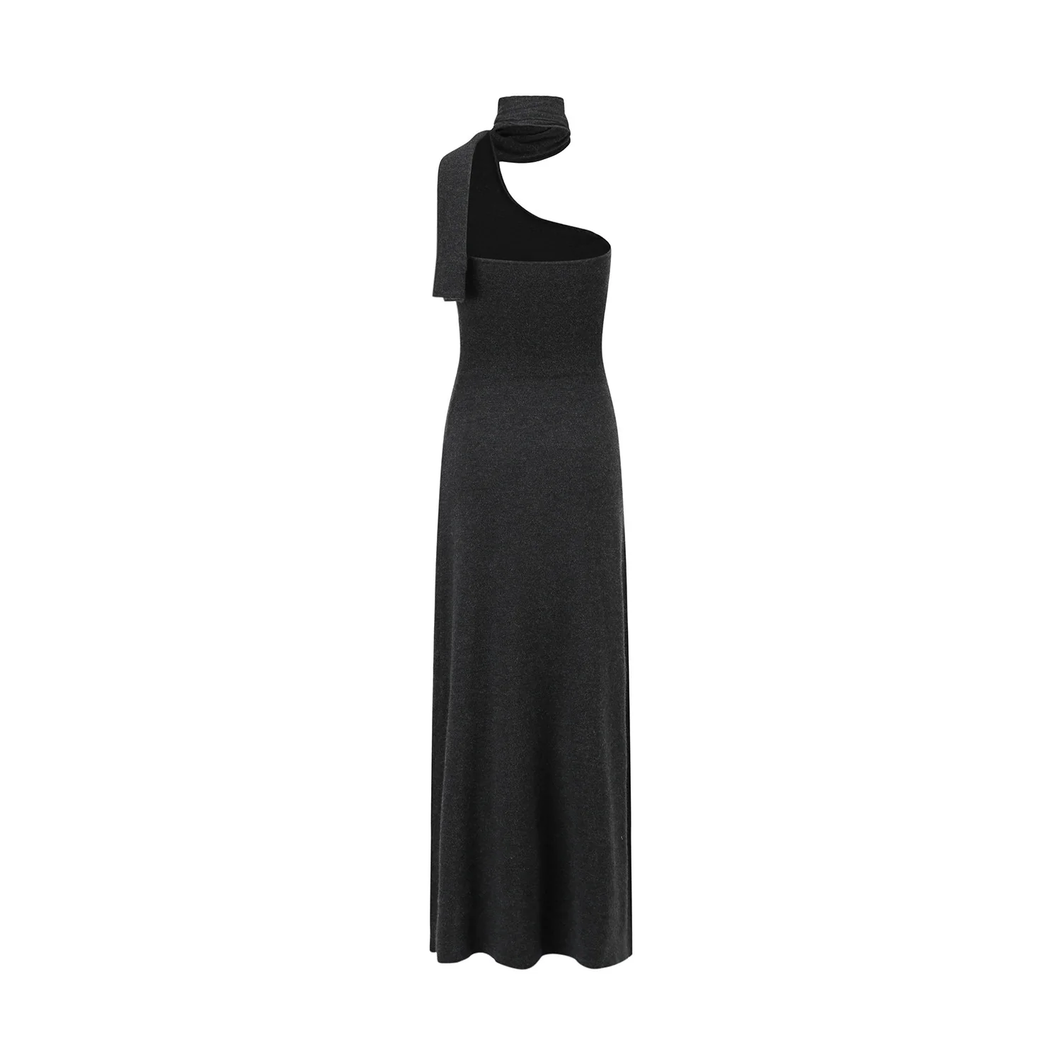 SWAYING 26 Early Spring Cashmere Blend Halter Neck Dress SW-SW26PS2L03C2-SH Dark Grey - Image 6