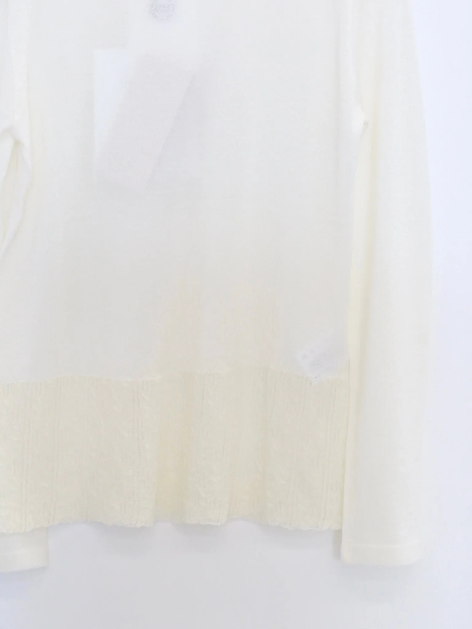 SWAYING 26 Early Spring Cashmere Trim Sweater SW-SW26PS1T15-BAI White - Image 4
