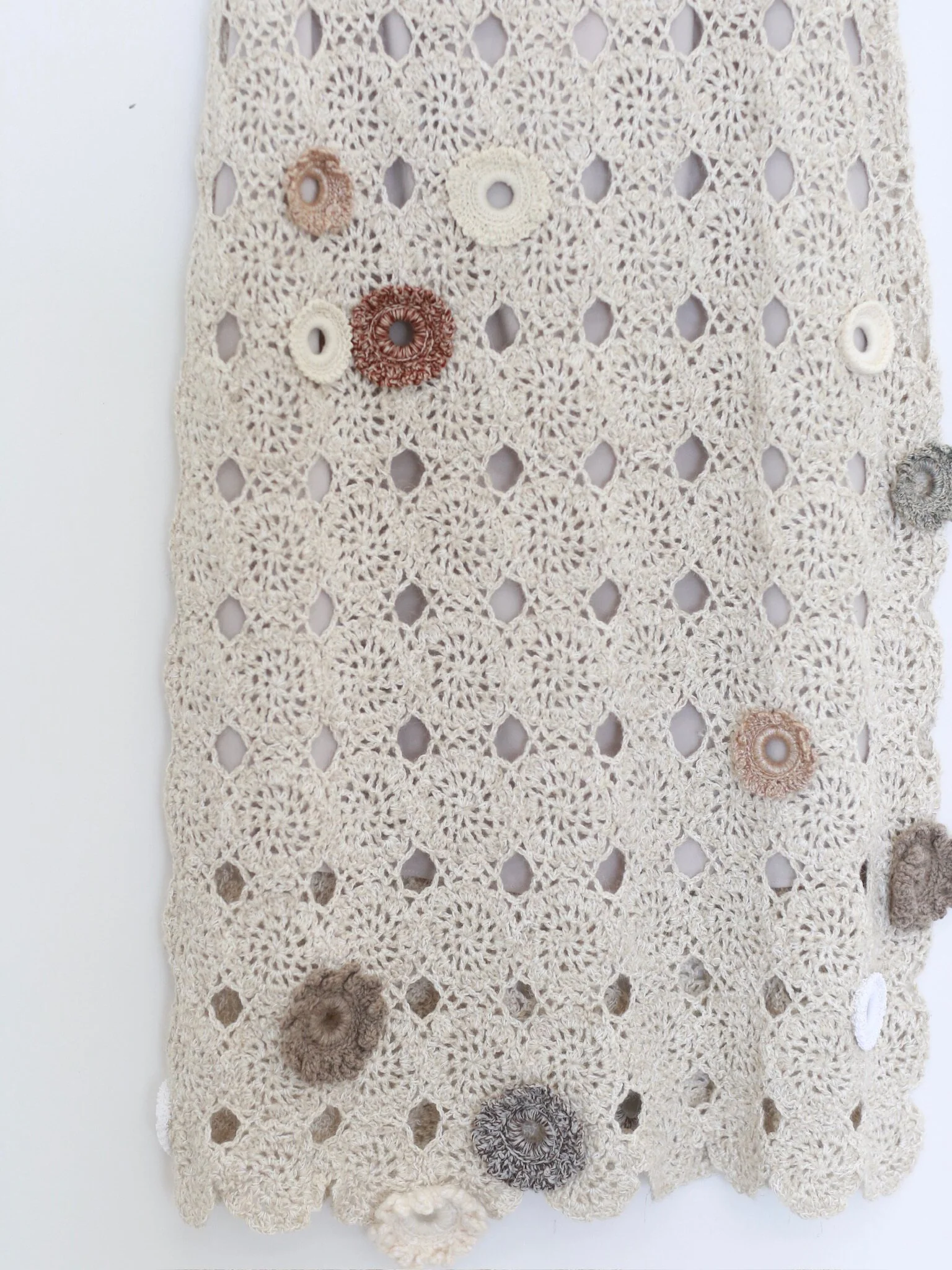 SWAYING 26 Early Spring Crochet Circular Embellished Skirt SW-SW26PS3B10C1-YM Linen - Image 4
