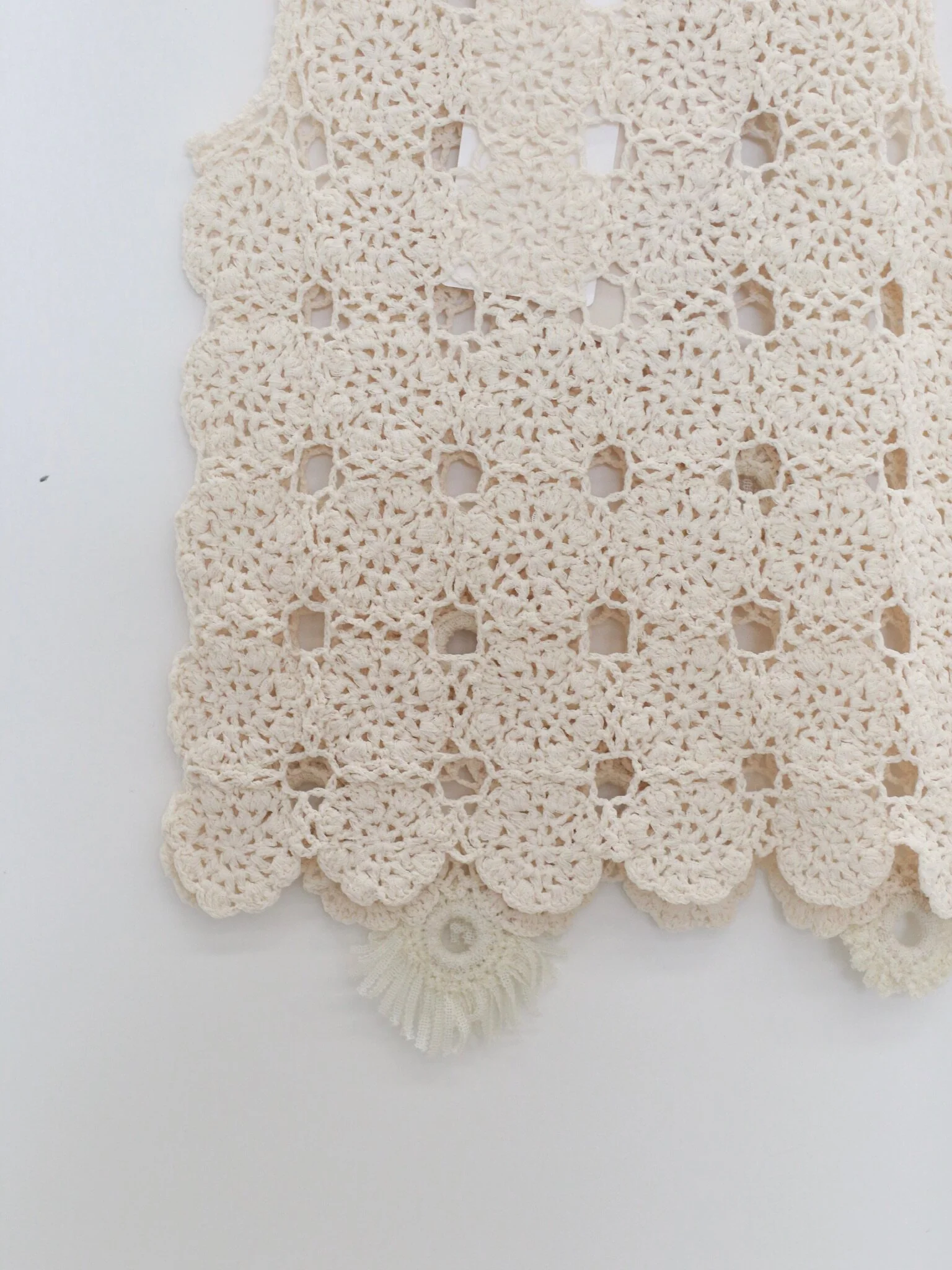 SWAYING 26 Early Spring Crochet Ring Decor Vest SW-SW26PS1T22C1-BAI White - Image 4