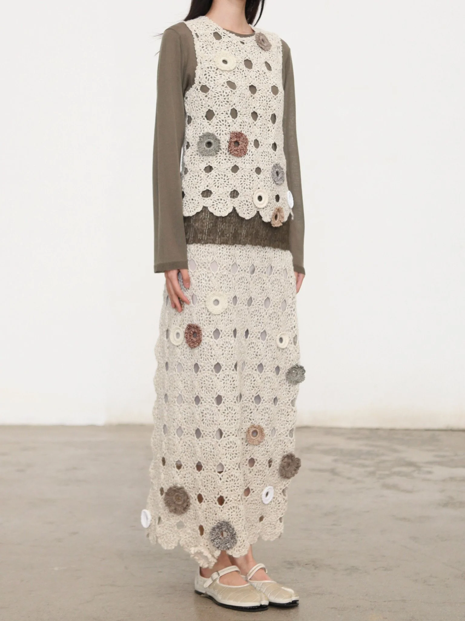 SWAYING 26 Early Spring Crochet Ring Decor Vest SW-SW26PS1T22C2-YM Linen - Image 7