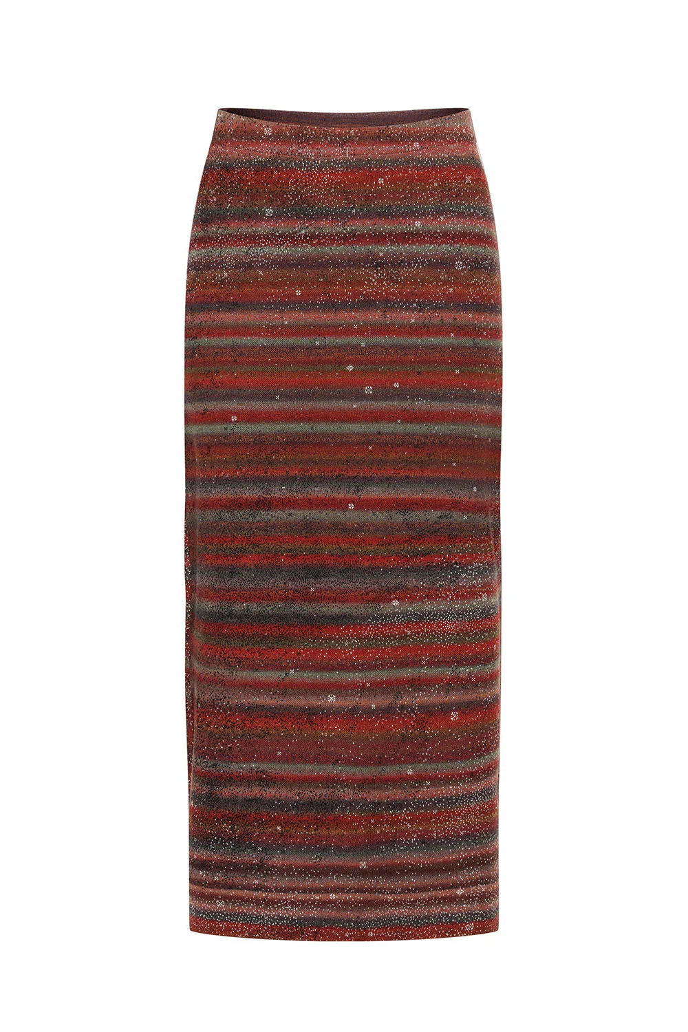 SWAYING 26 Early Spring Gradient Striped Midi Skirt SW-SW26PS3B07C2-HONG Red