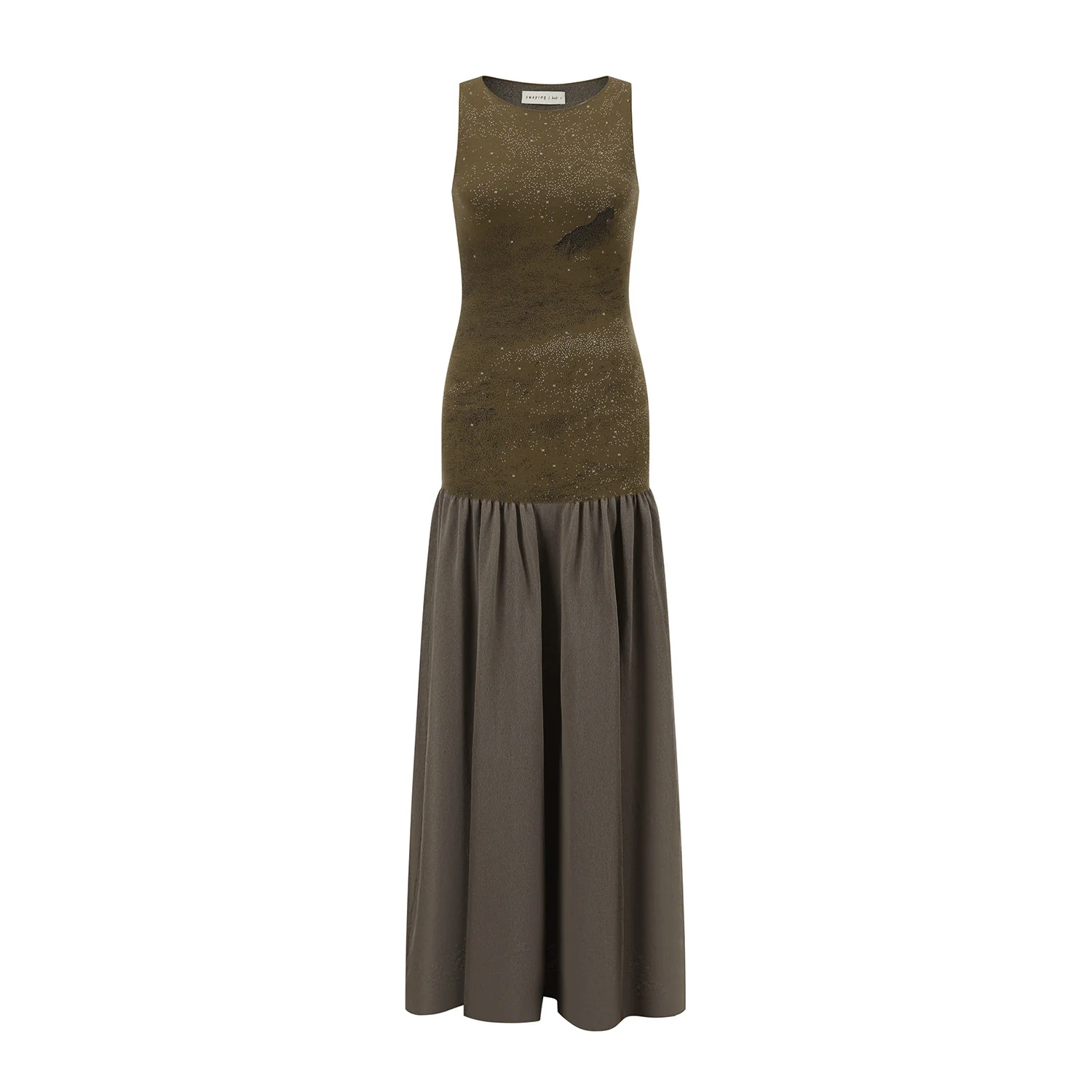 SWAYING 26 Early Spring Jacquard Vest Dress SW-SW26PS2L01C1-LZ Green-Brown - Image 8