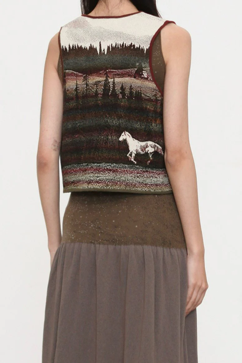 SWAYING 26 Early Spring Jacquard Wool Vest SW-SW26PS1T05C1-LV Green - Image 2