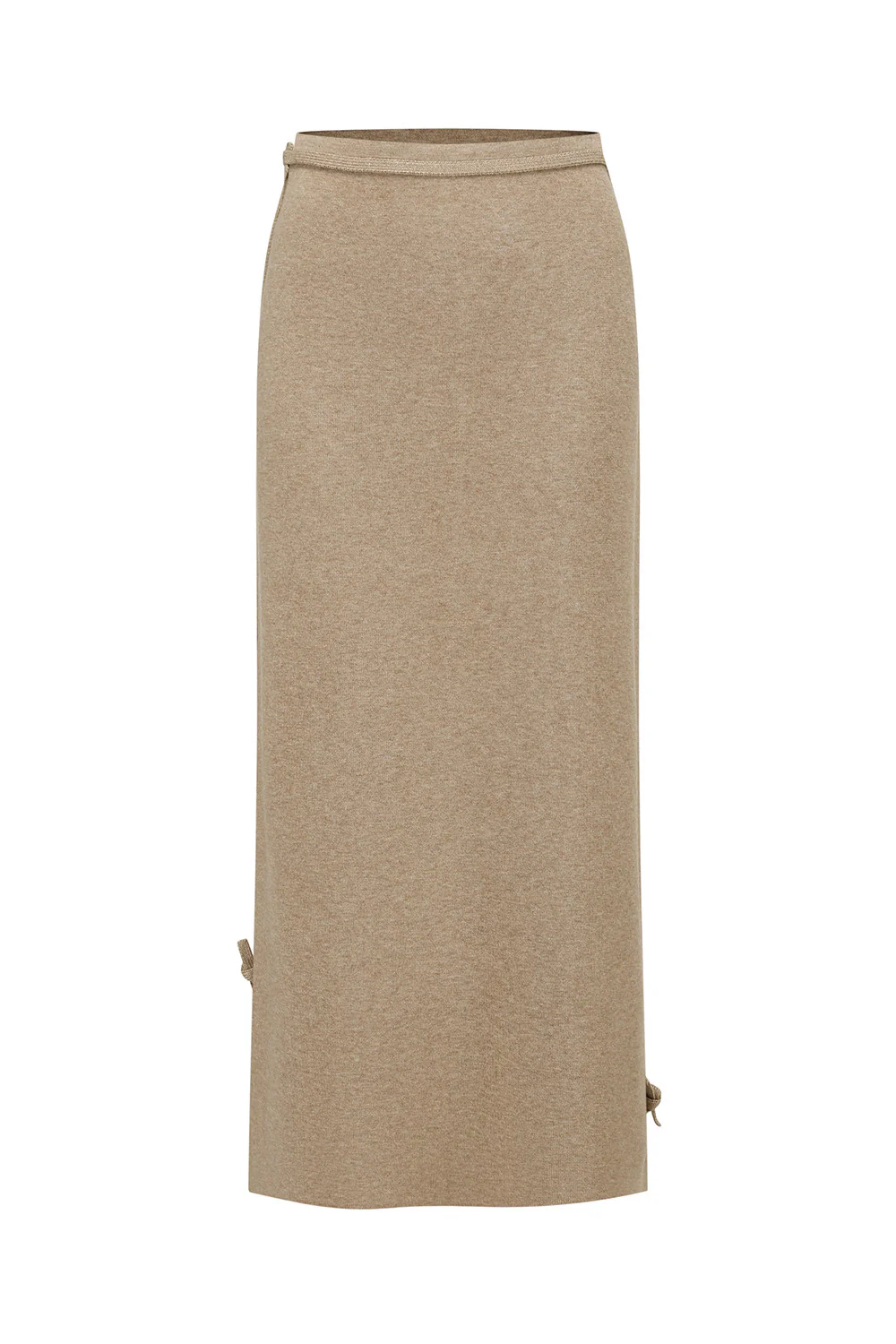 SWAYING 26 Early Spring Straight Skirt with Knot Decoration SW-SW26PS3B03C1-HT Camel Floral Print
