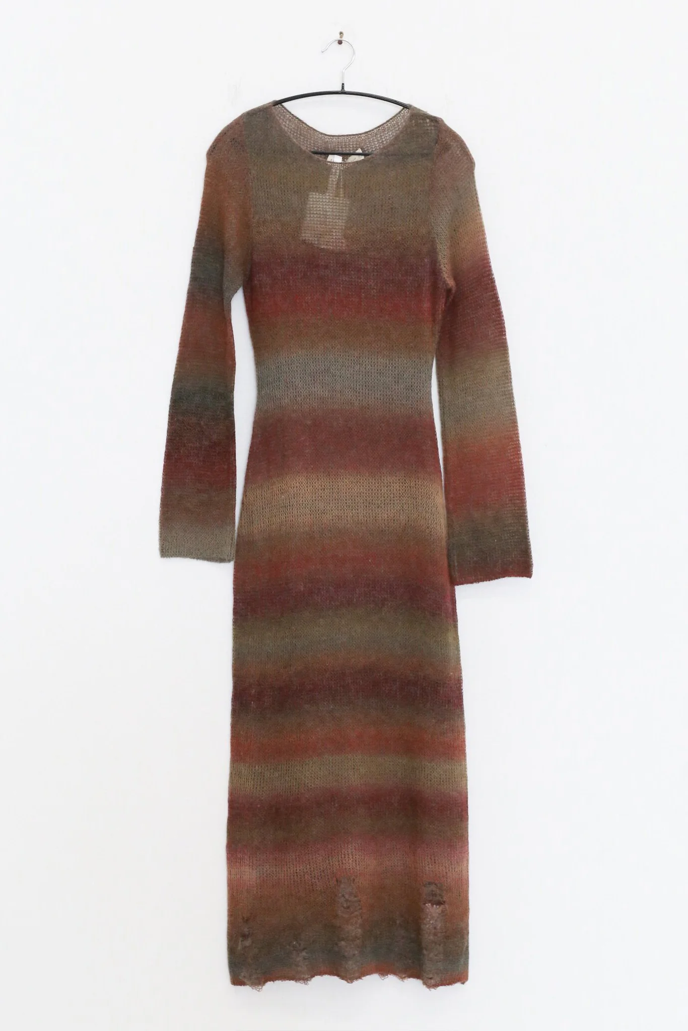 SWAYING 26 Early Spring Striped Gradient Floating Line Dress SW-SW26PS2L02C2-LZ Green-Brown - Image 2